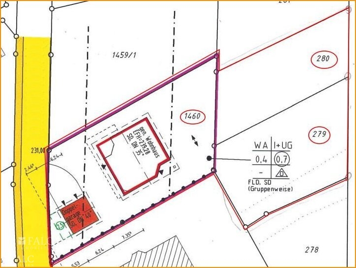 Lageplan 3 Grundstücke 