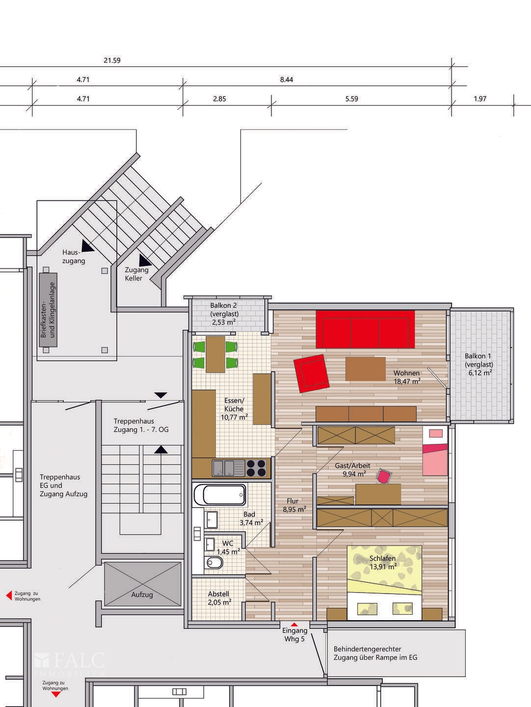 Grundriss W 5 im 1.OG