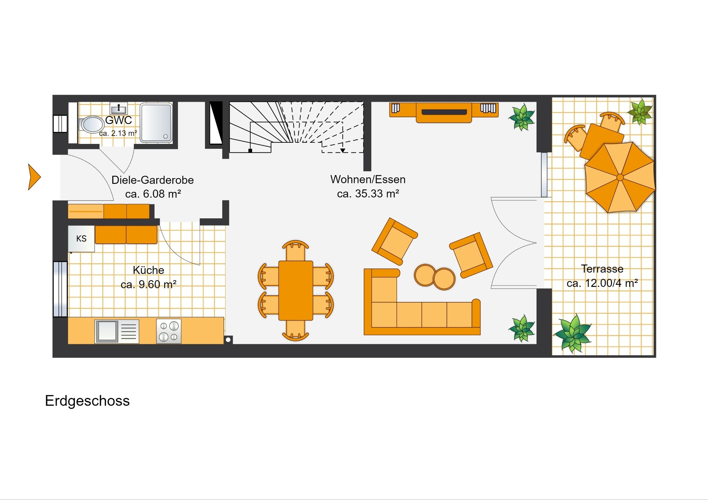 Grundriss Wohnzimmer Nacherweiterung 