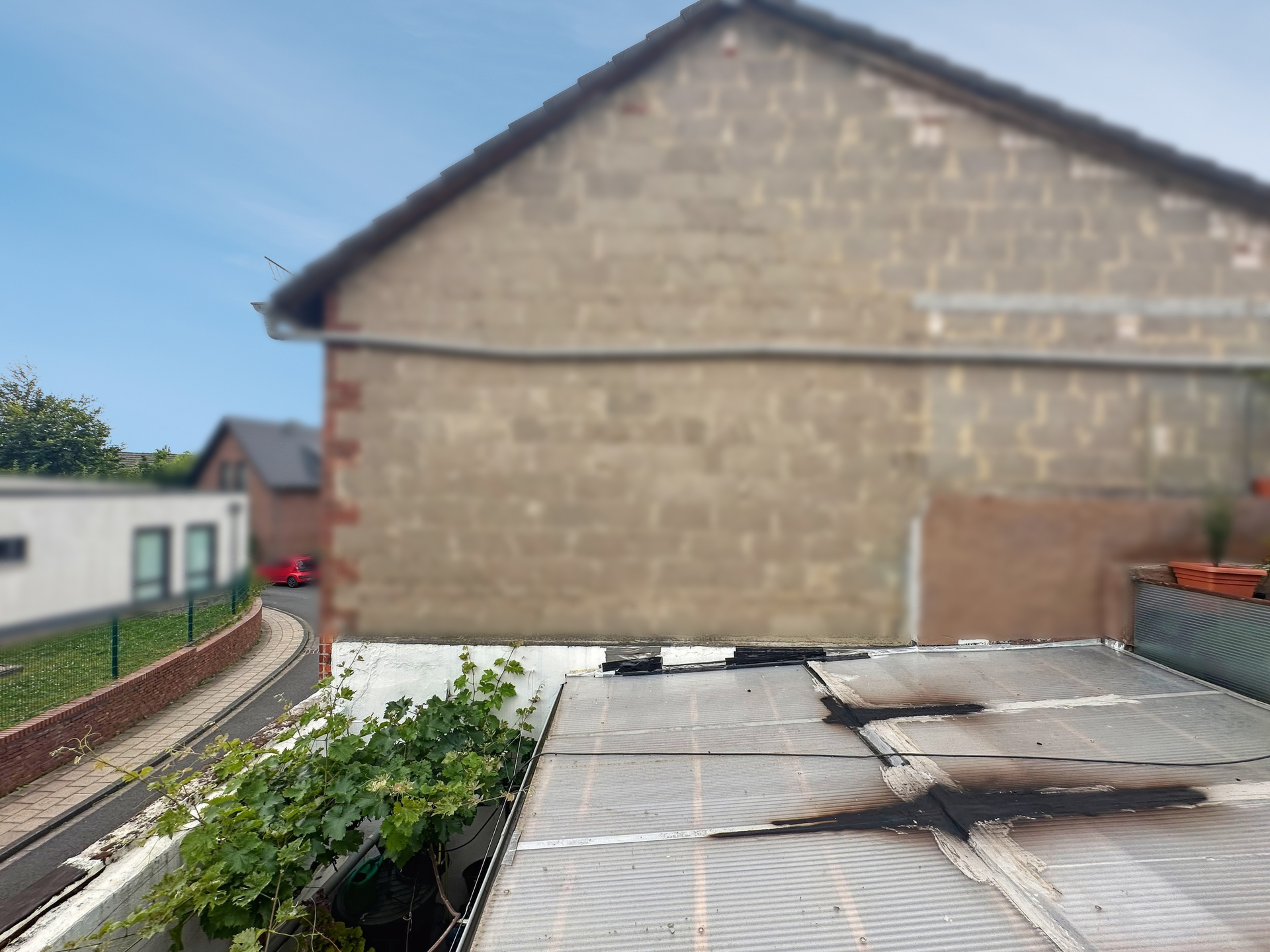 Überdachung der Terrasse im Erdgeschoss