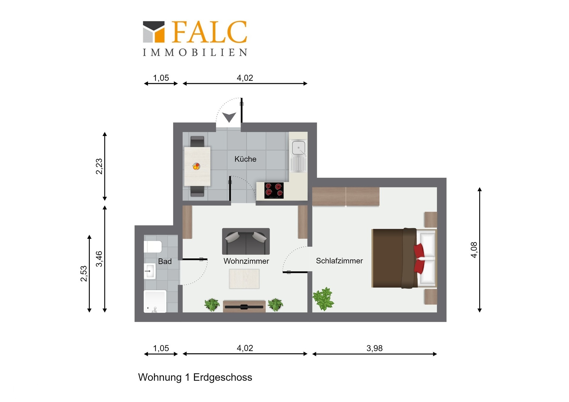 Grundriss Erdgeschoss Wohnung I