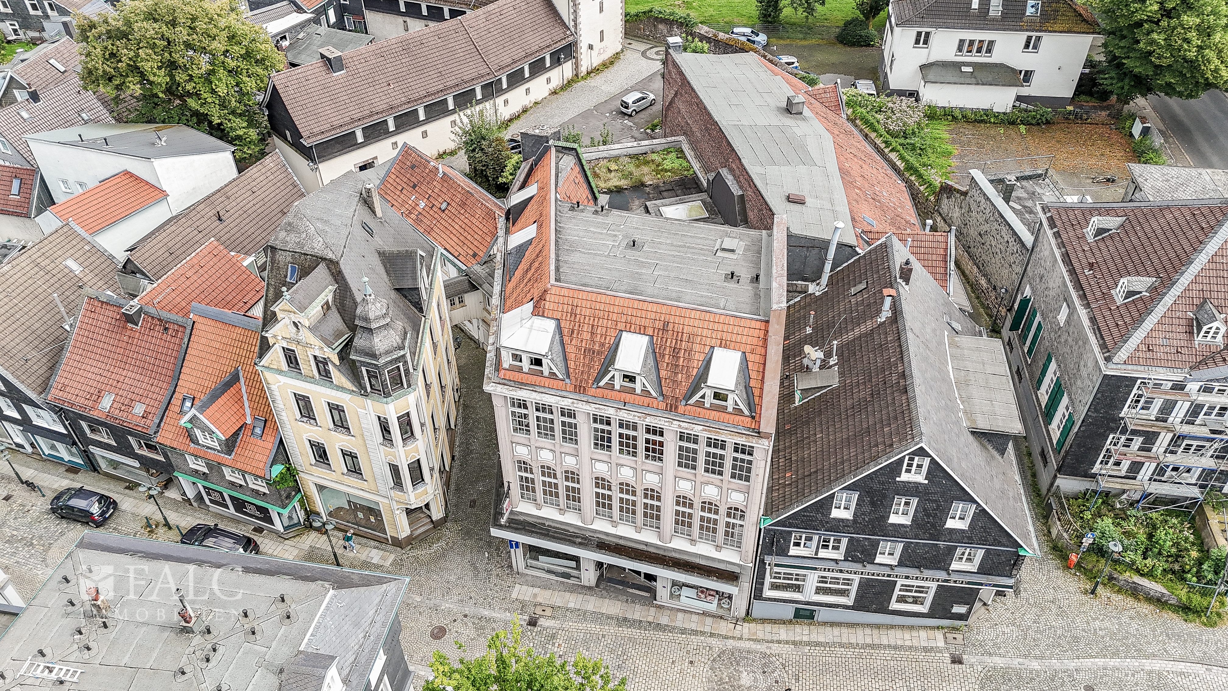 Blick auf Verbindungsbrücke