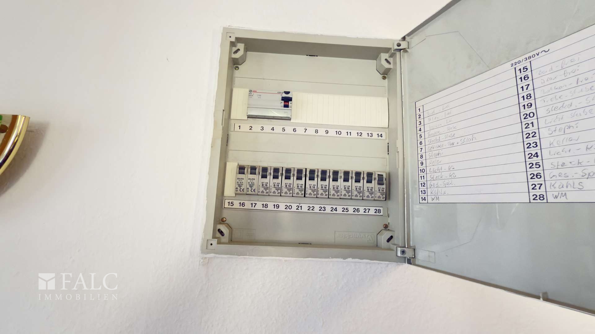 Unterverteilung der Etage 