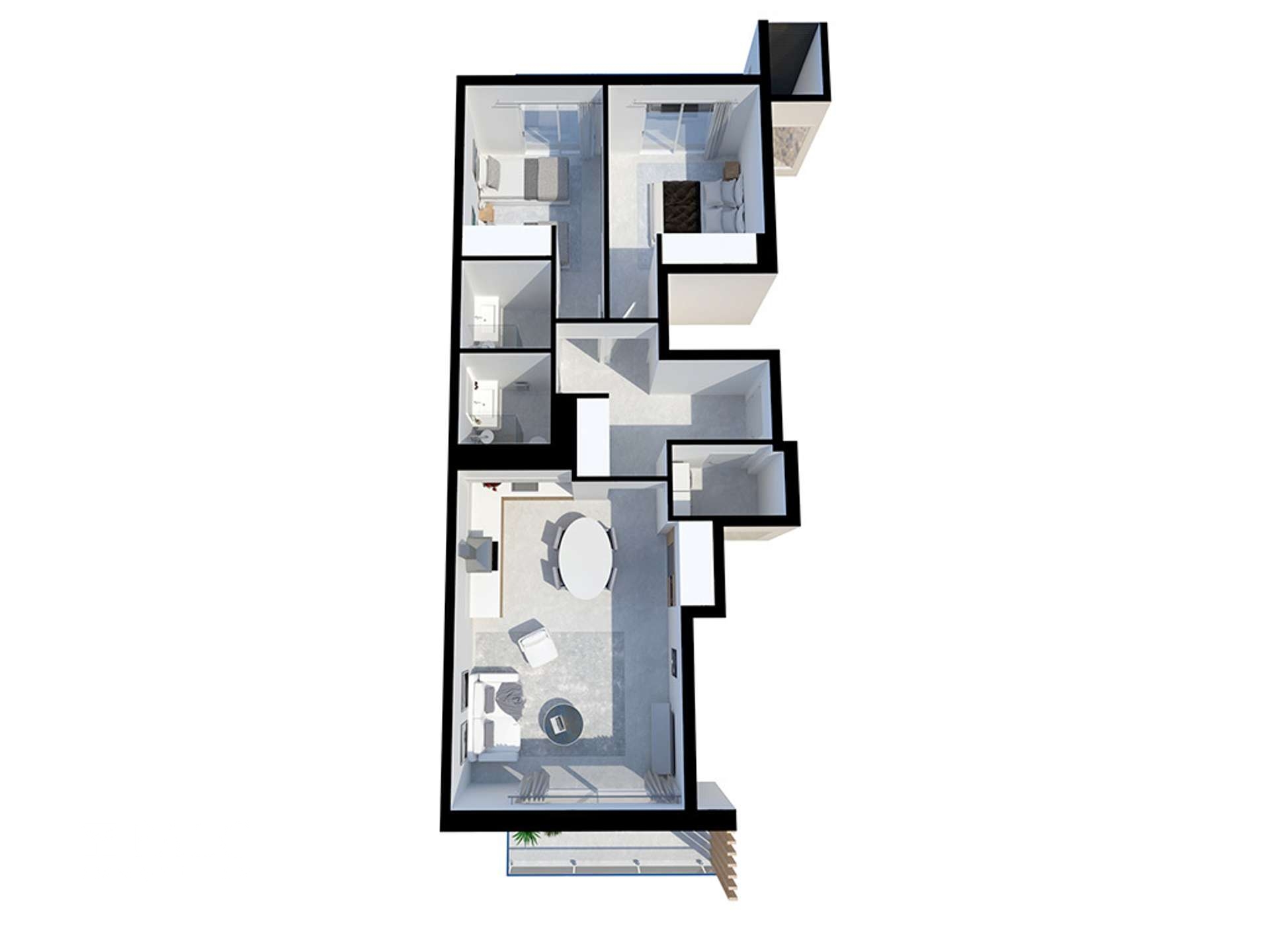 Wohnungsansicht von oben