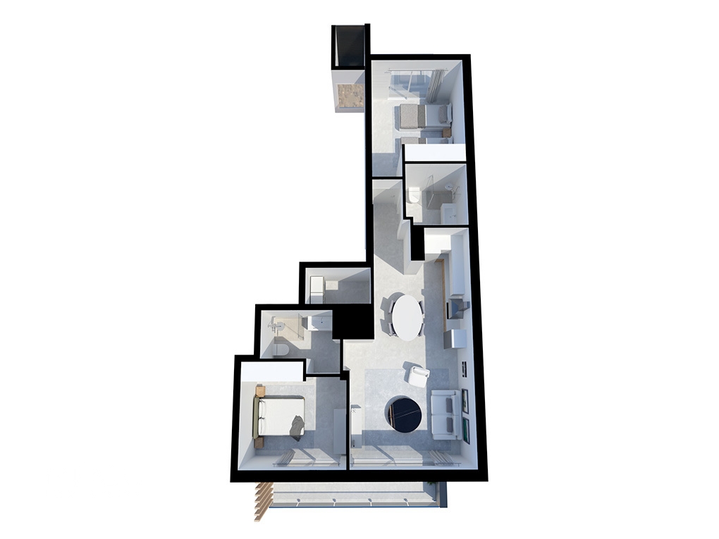 Wohnungsansicht von oben