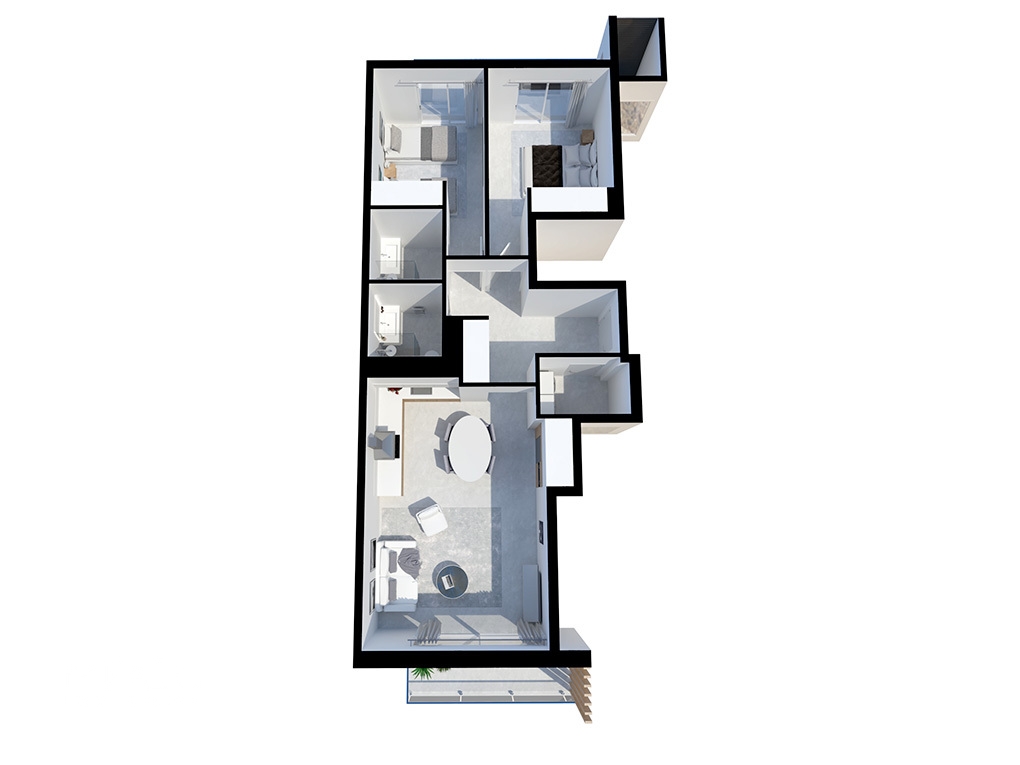 Wohnungsansicht von oben