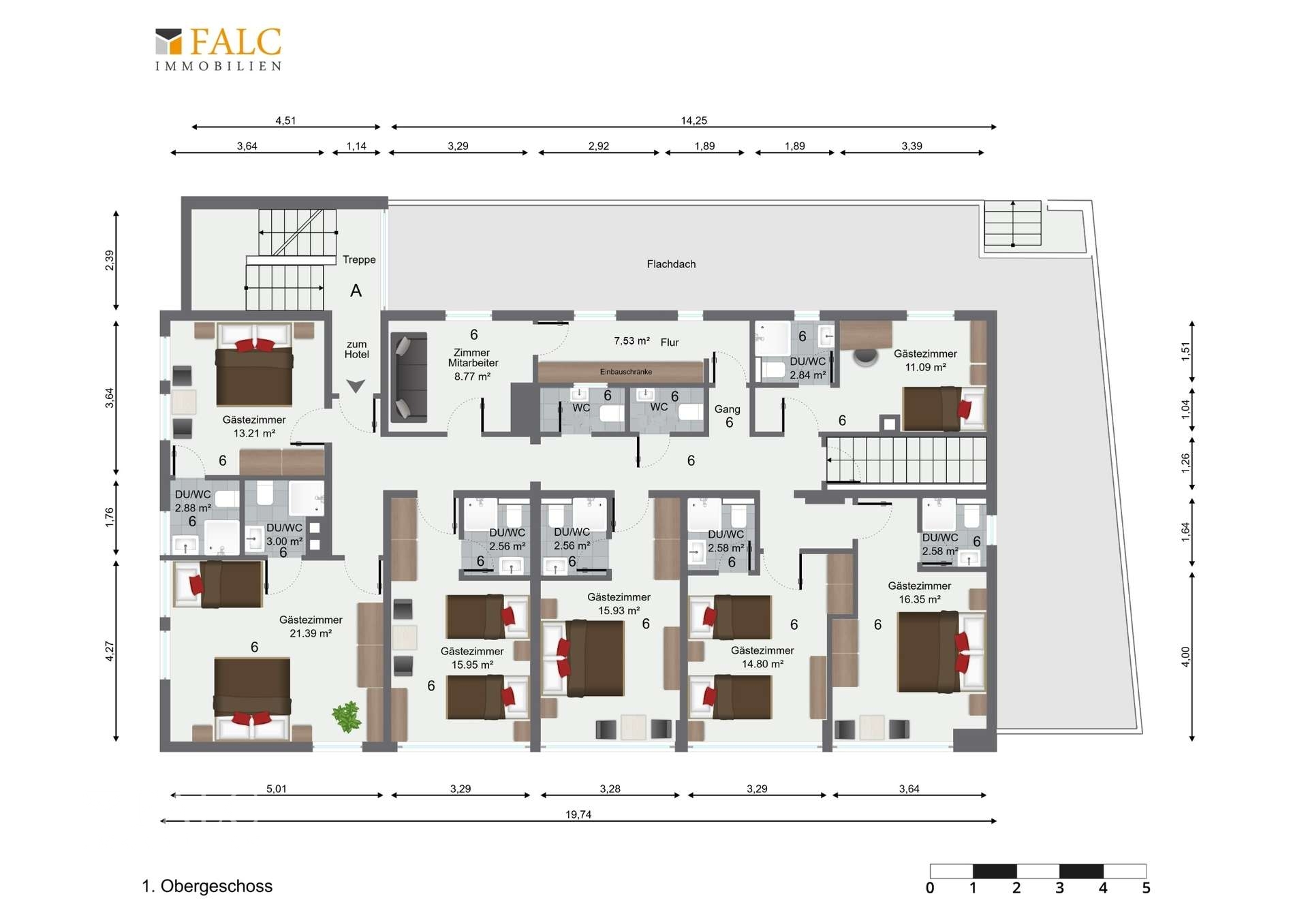 1. Obergeschoss - Hotelanlage
