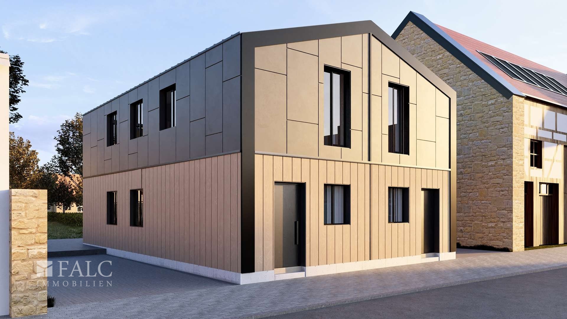 Modulhausrendering Eingänge 