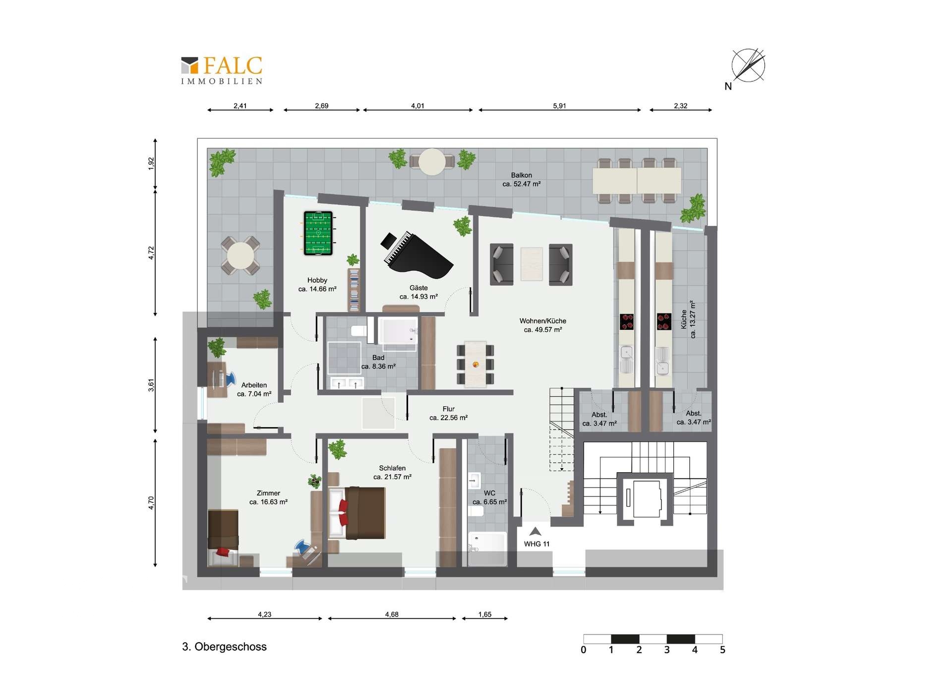Beispiel-Grundriss-Penthouse-Wohnung Nr. 11