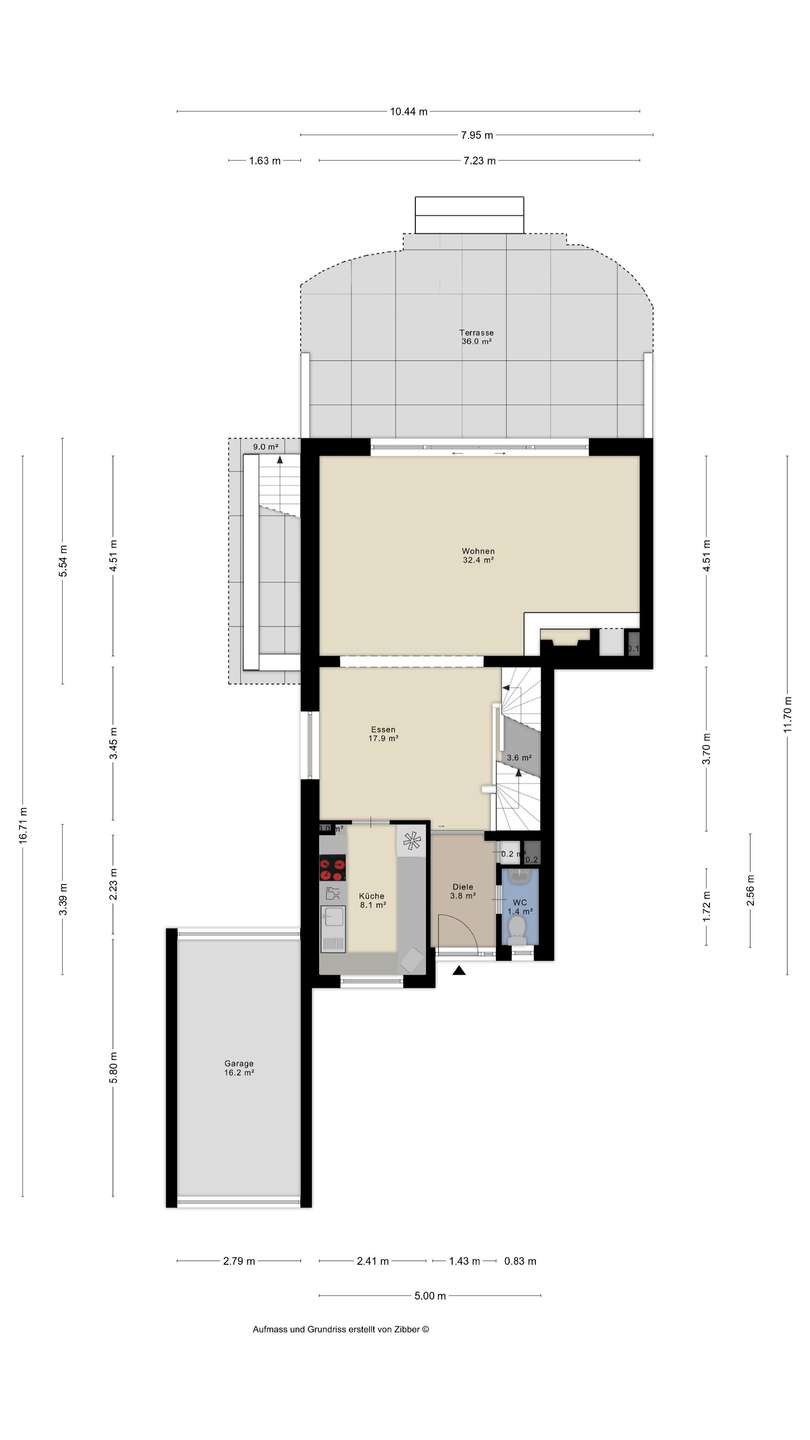 bemaßter Grundriss EG