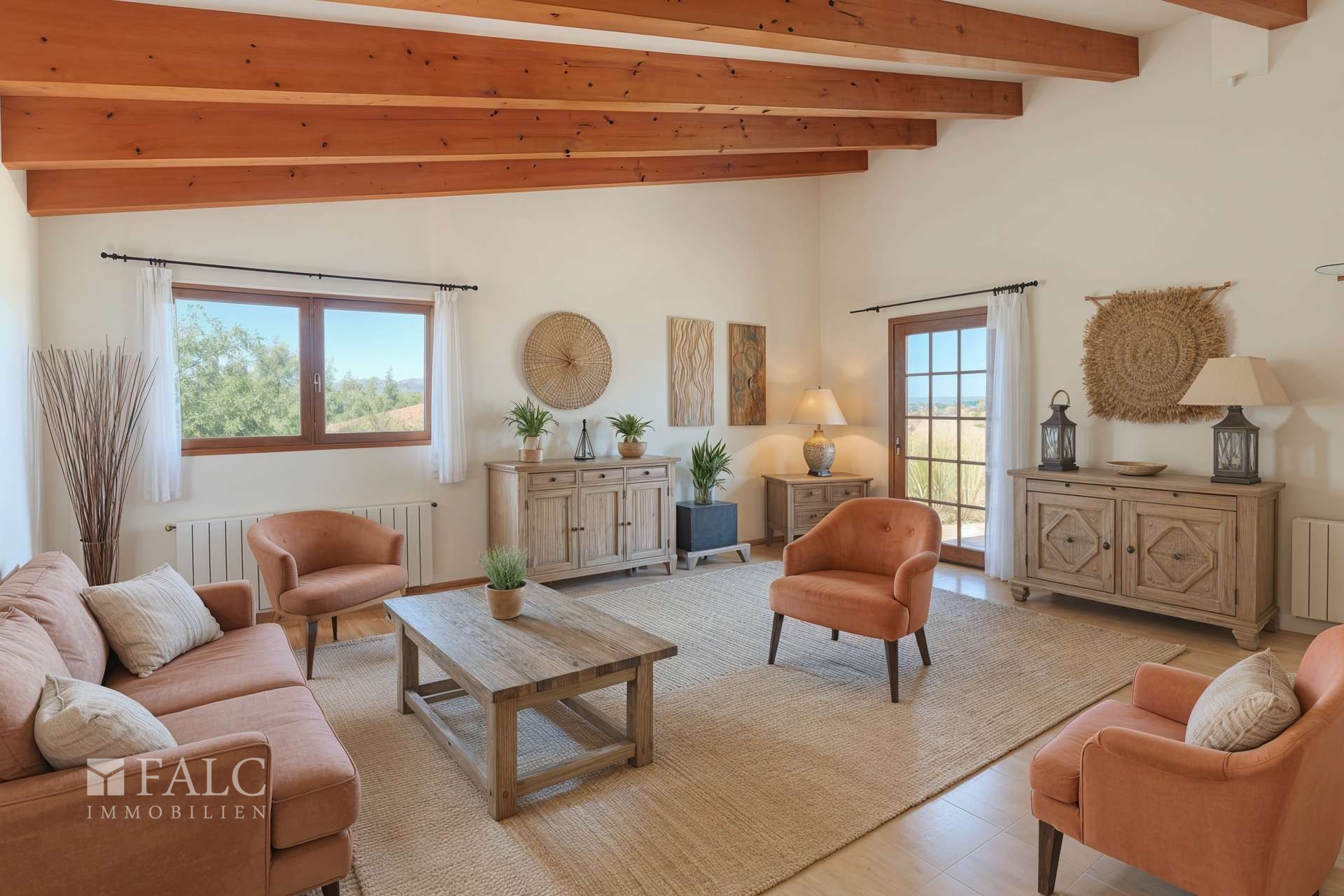 Wohnen OG - Wohnzimmer, Bohemian - (KI generiert)