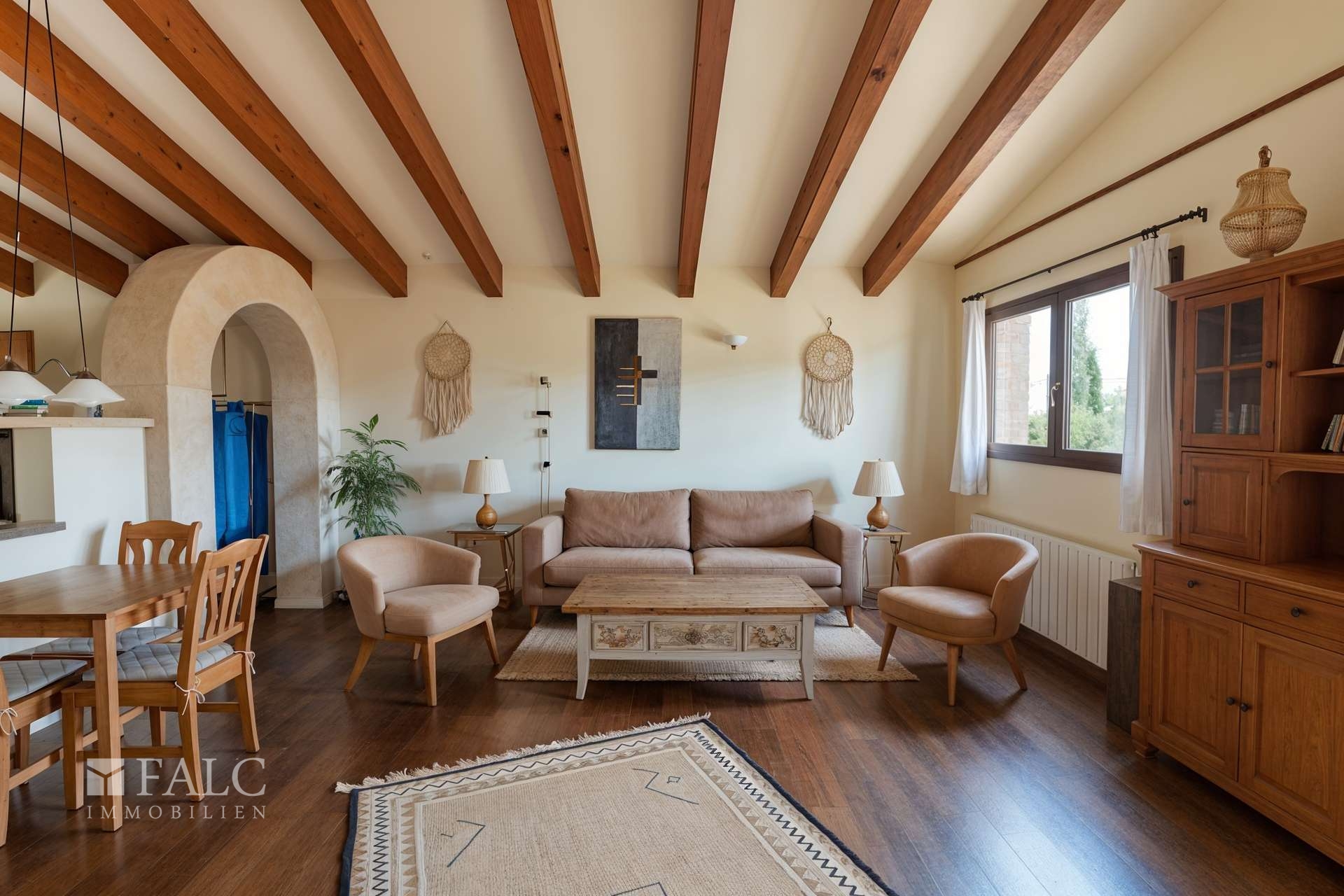 Wohnen OG - Wohnzimmer, Bohemian - (KI generiert)