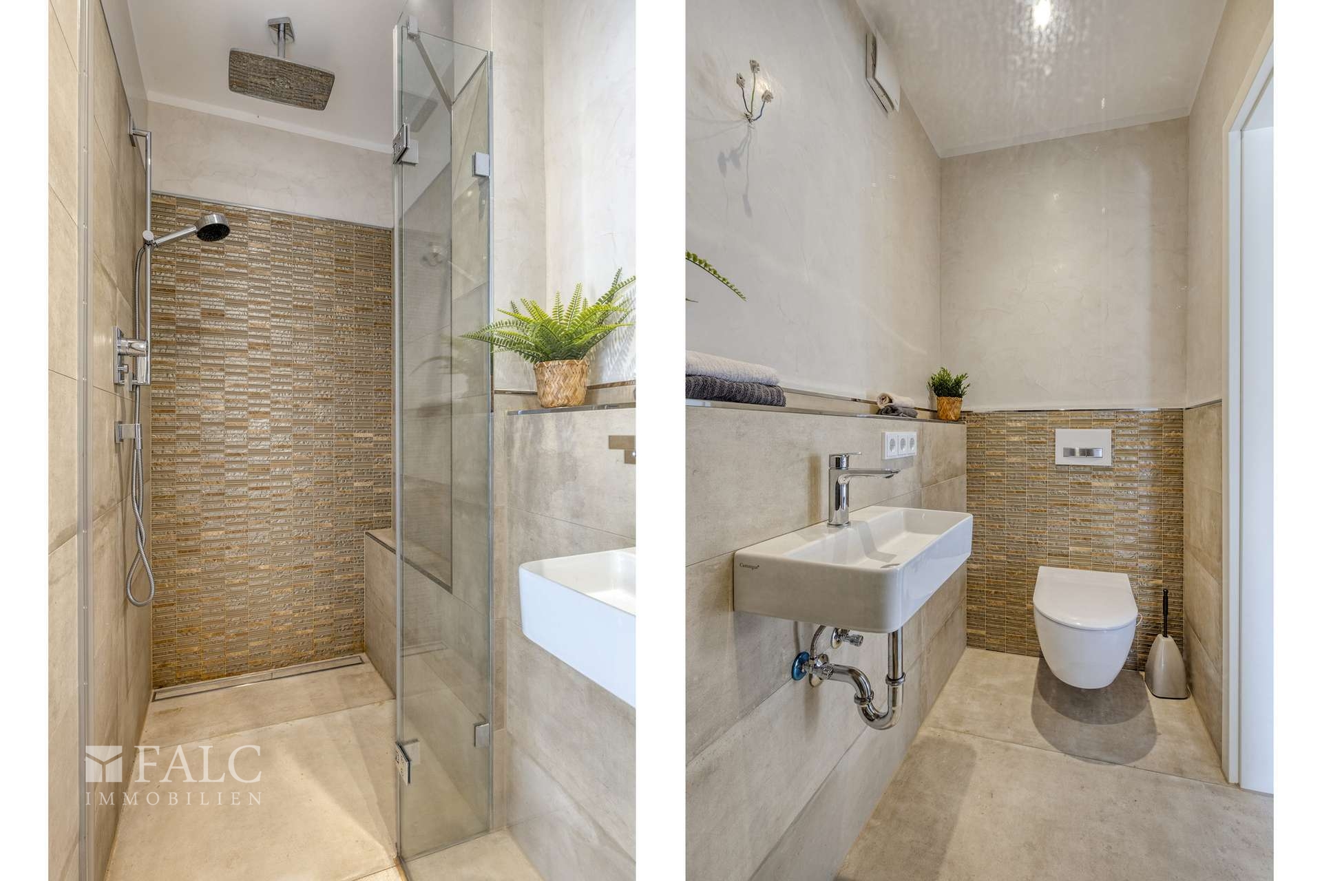 Kleines Bad mit Dusche im UG