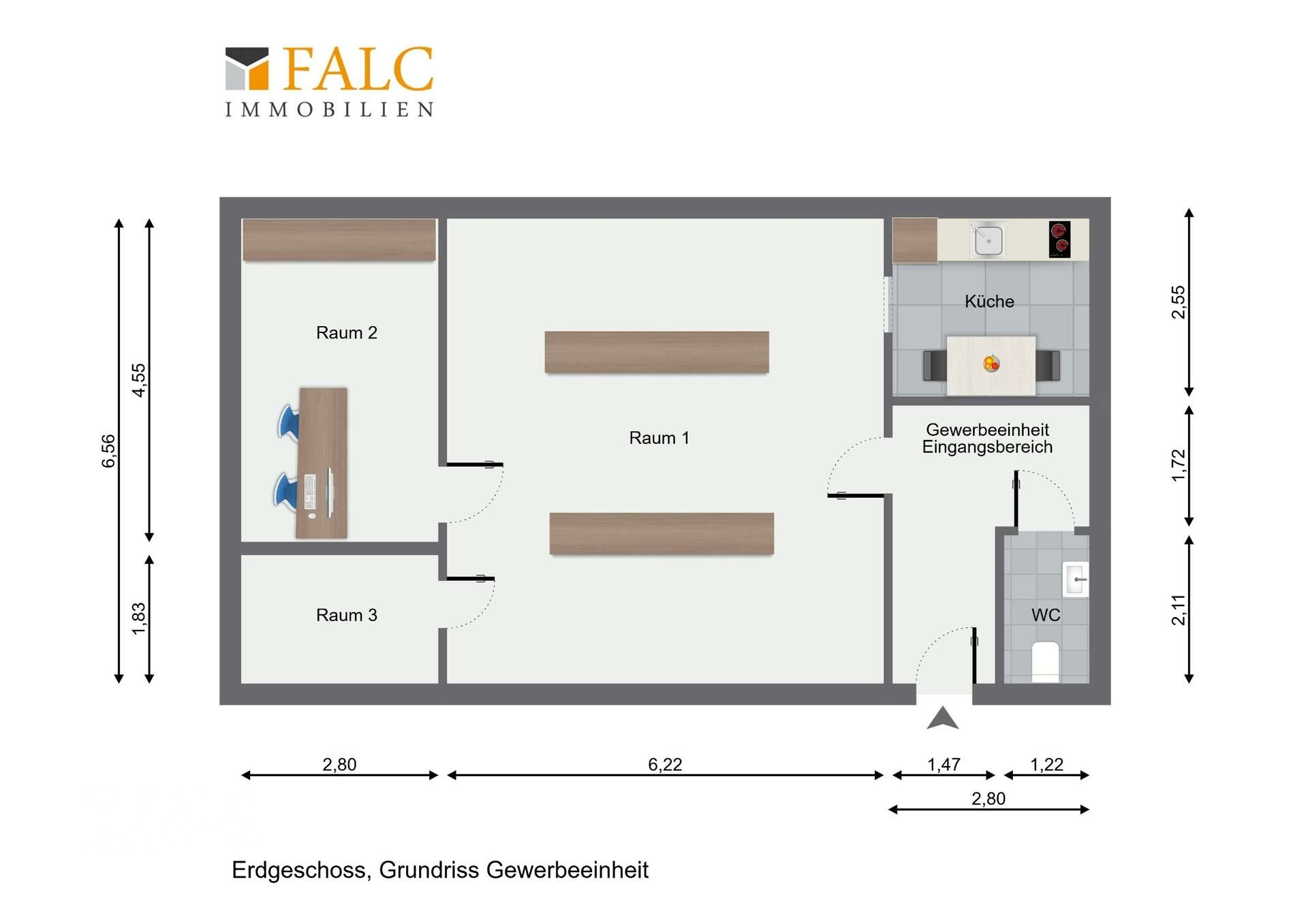 Grundriss Gewerbeeinheit