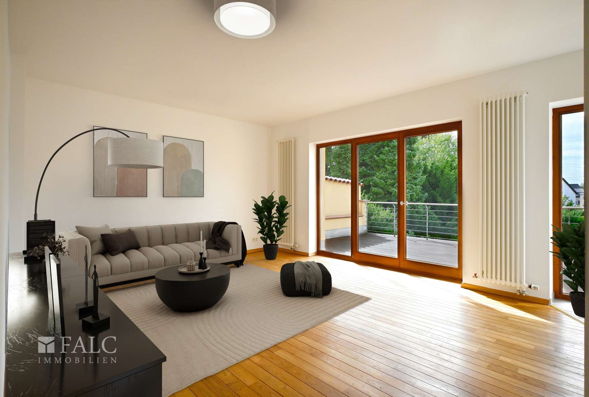 Wohnzimmer virtuell eingerichtet