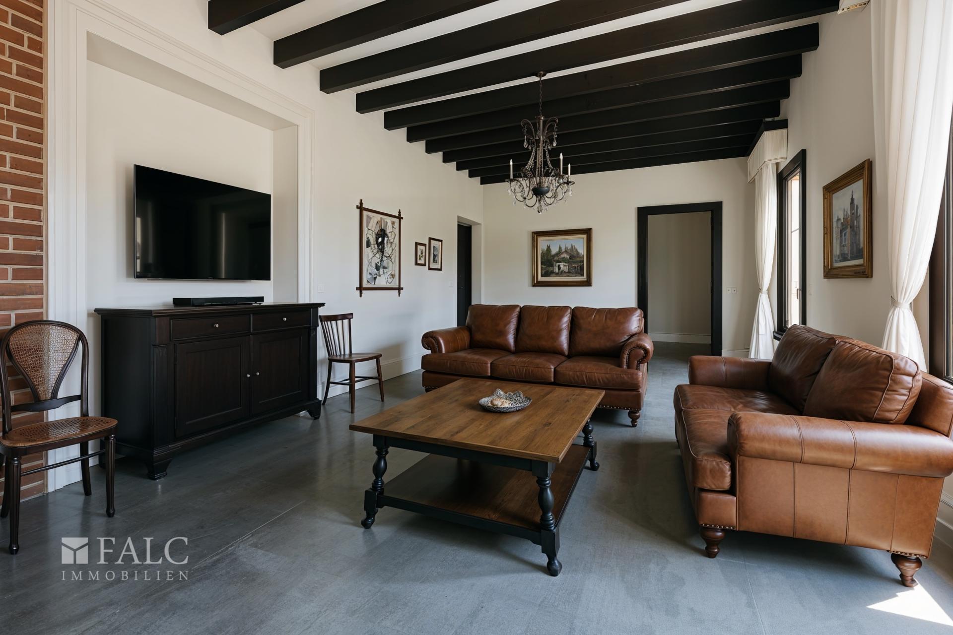 Wohnzimmer, Industriell - (KI generiert)