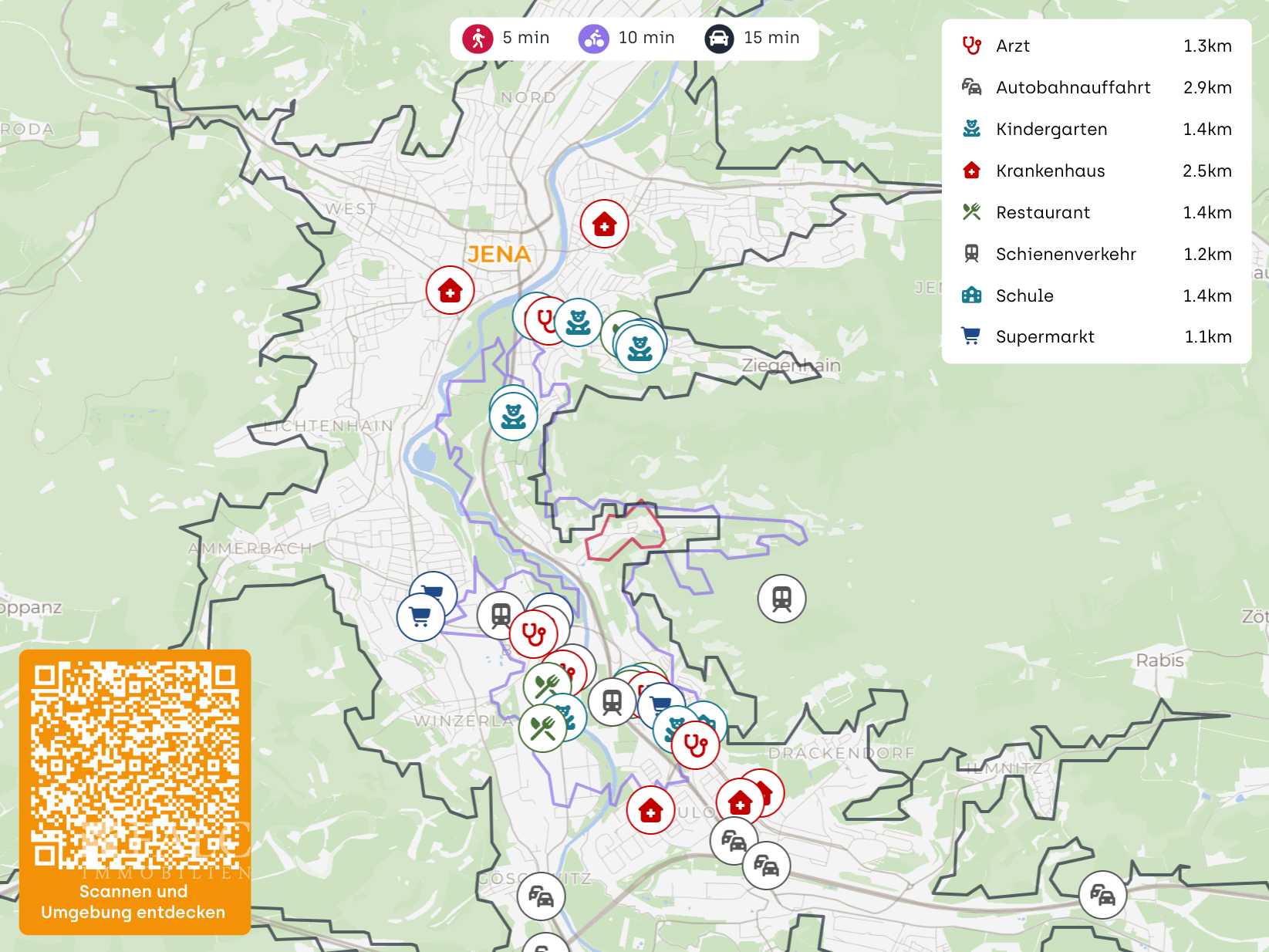 Lageplan mit QR