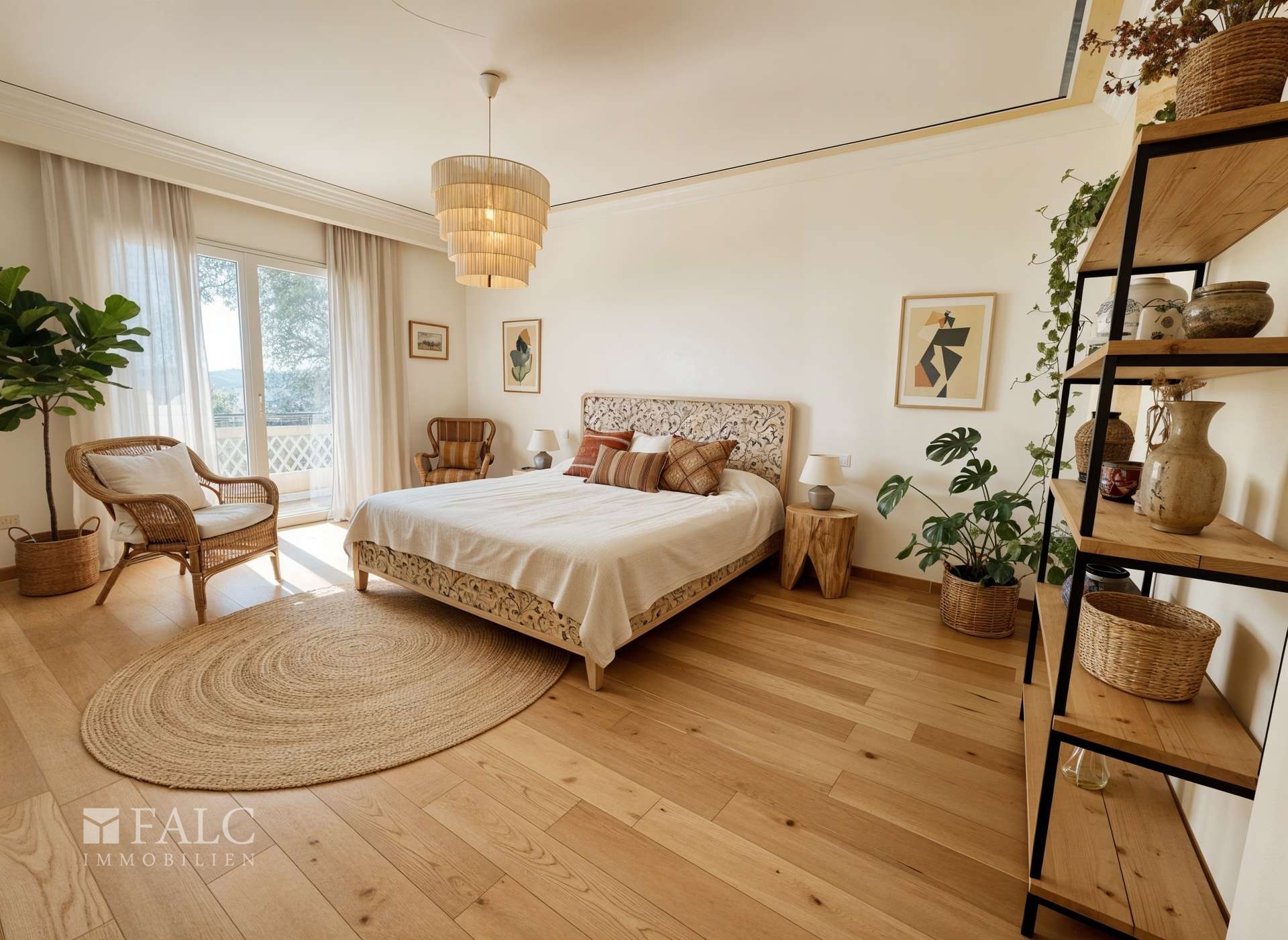 Master-Schlafzimmer mit Bad en Suite - virtuelles Staging