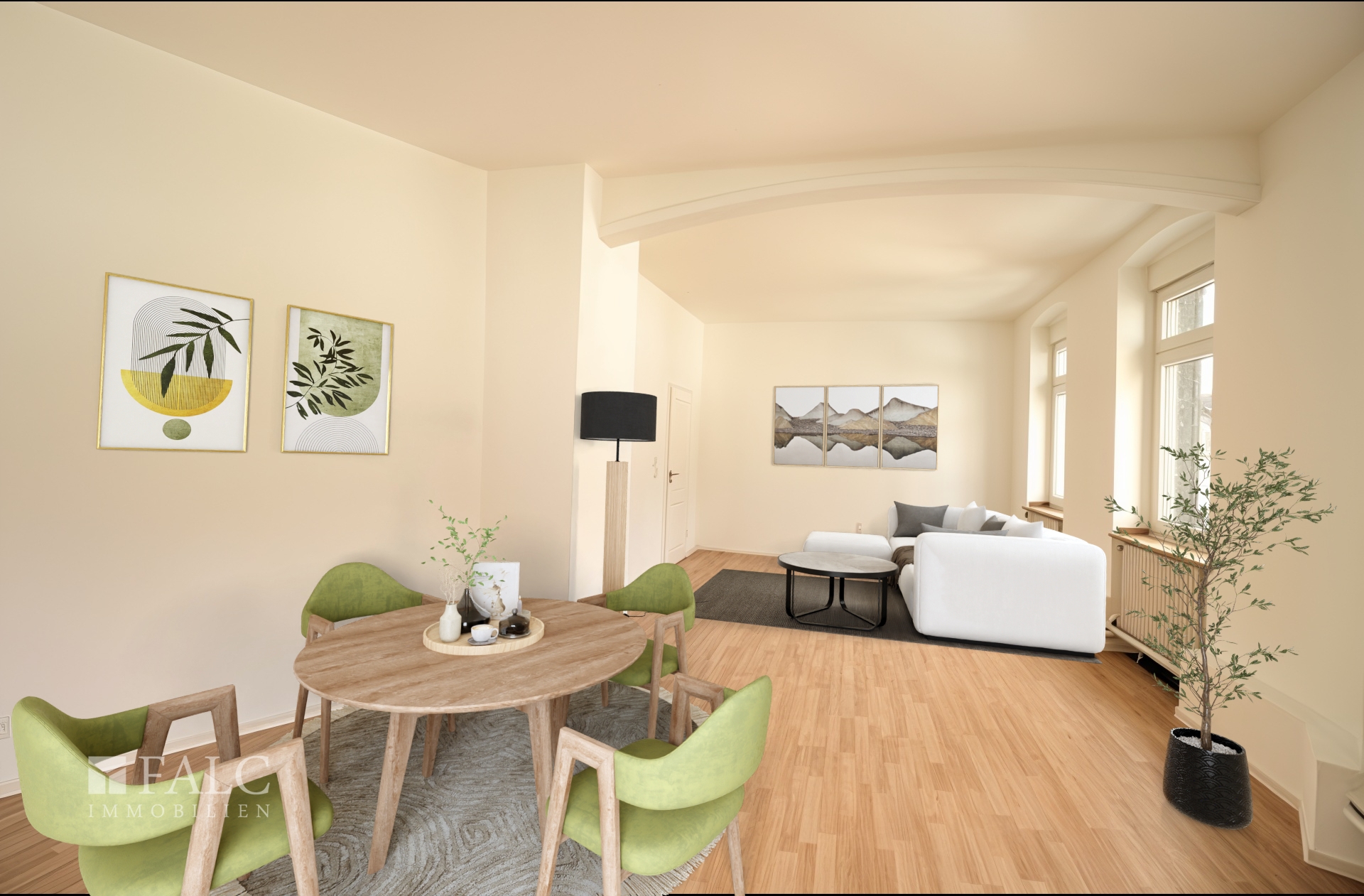 Wohnzimmer (virtuell möbliert)