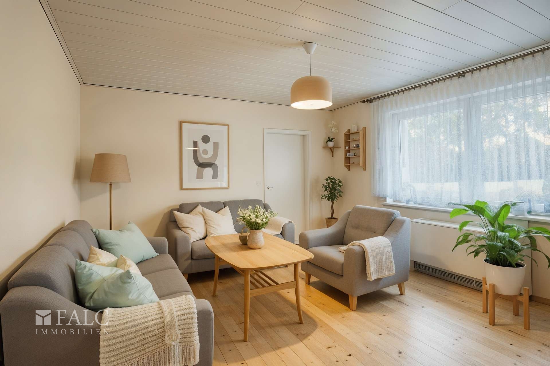 Wohnzimmer - Gestaltungsvorschlag(KI generiert)