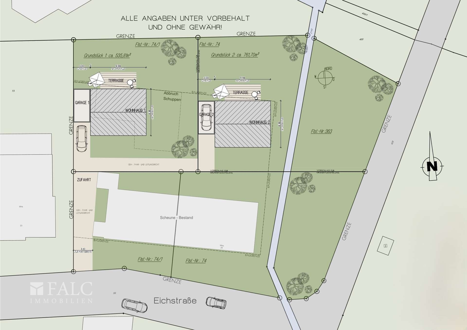 mögl. Teilung der Grundstücke