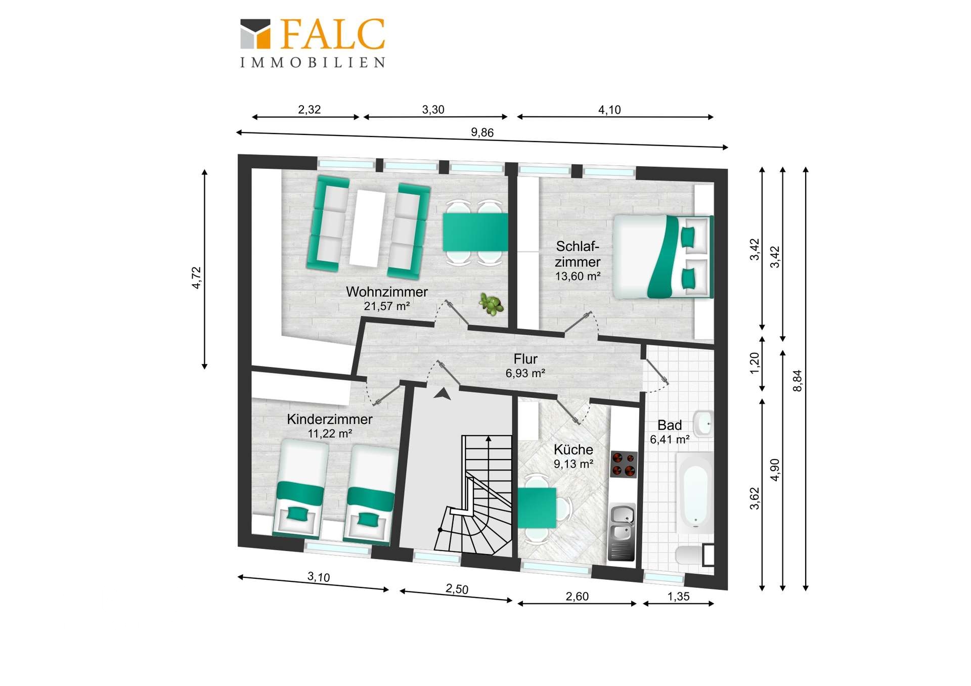 Grundriss Obergeschoss Wohnen