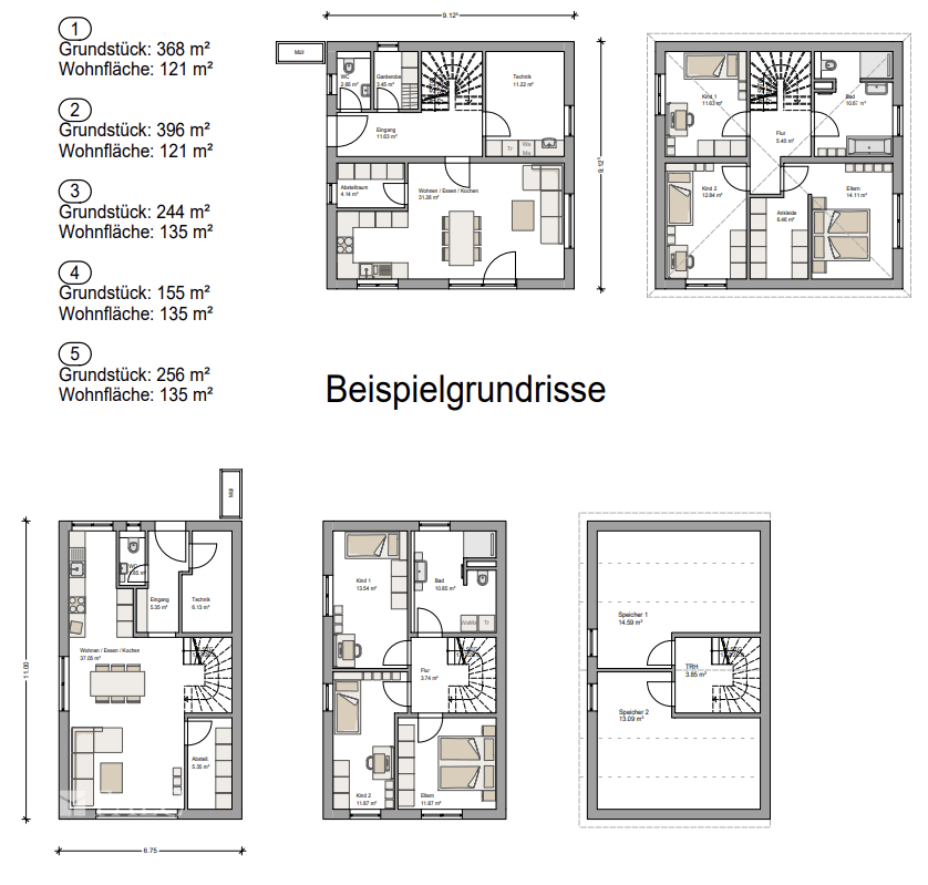 Aufteilung und Grundrisse