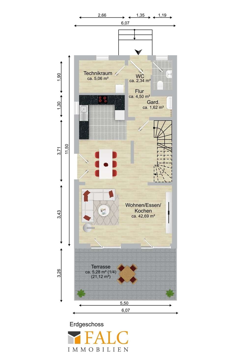 Grundrissbeispiel DHH EG
