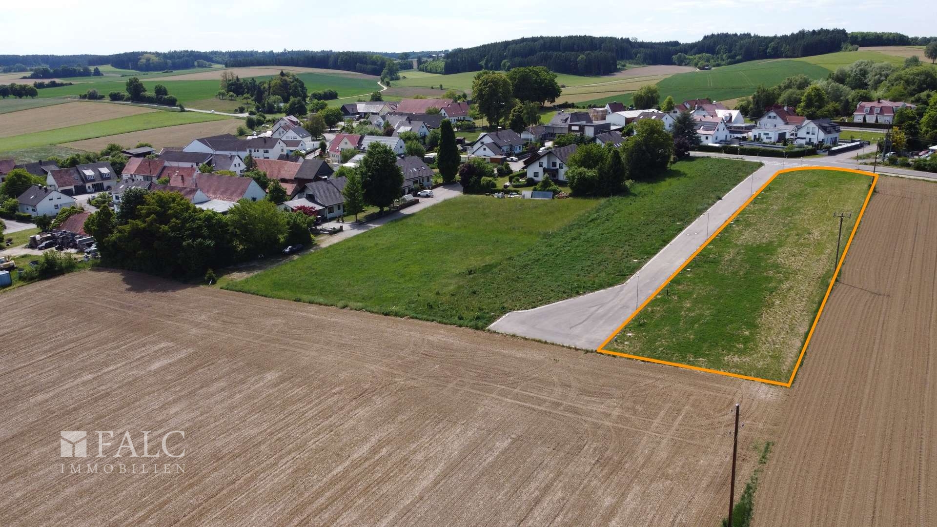 Grundstück mit Markierung
