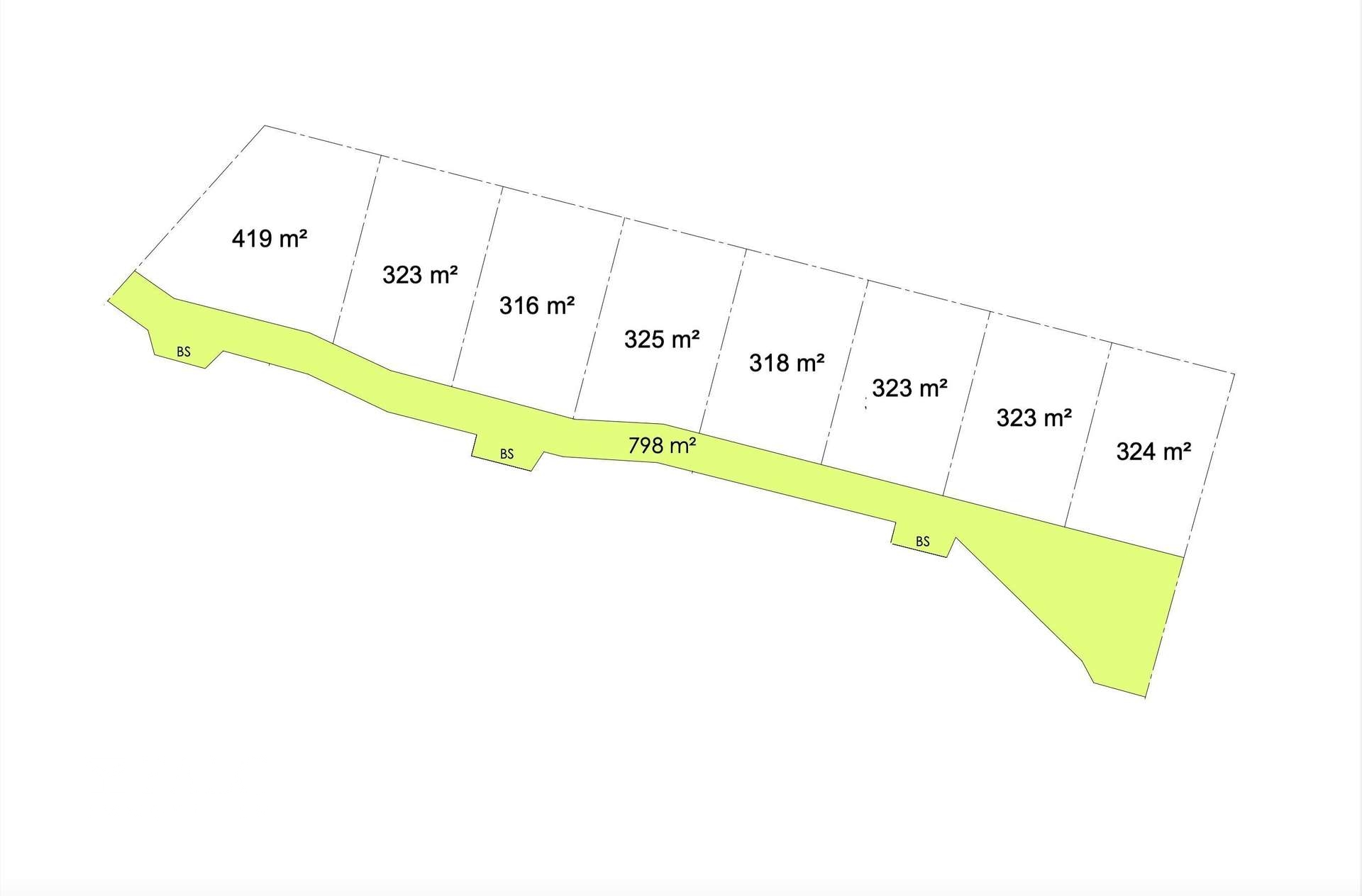 Lageplan mit Grundstücksgrößen