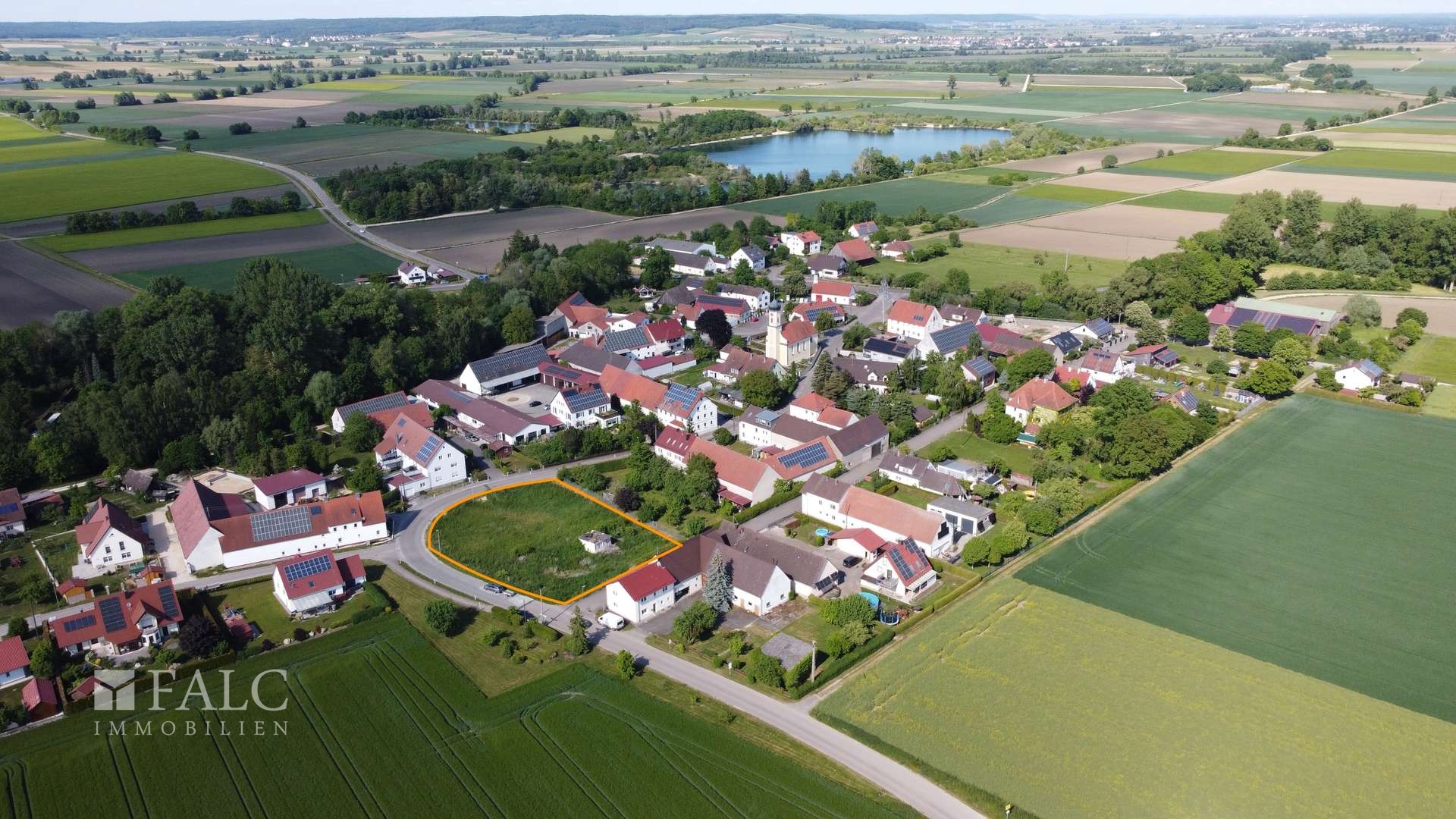 Grundstück mit Markierung