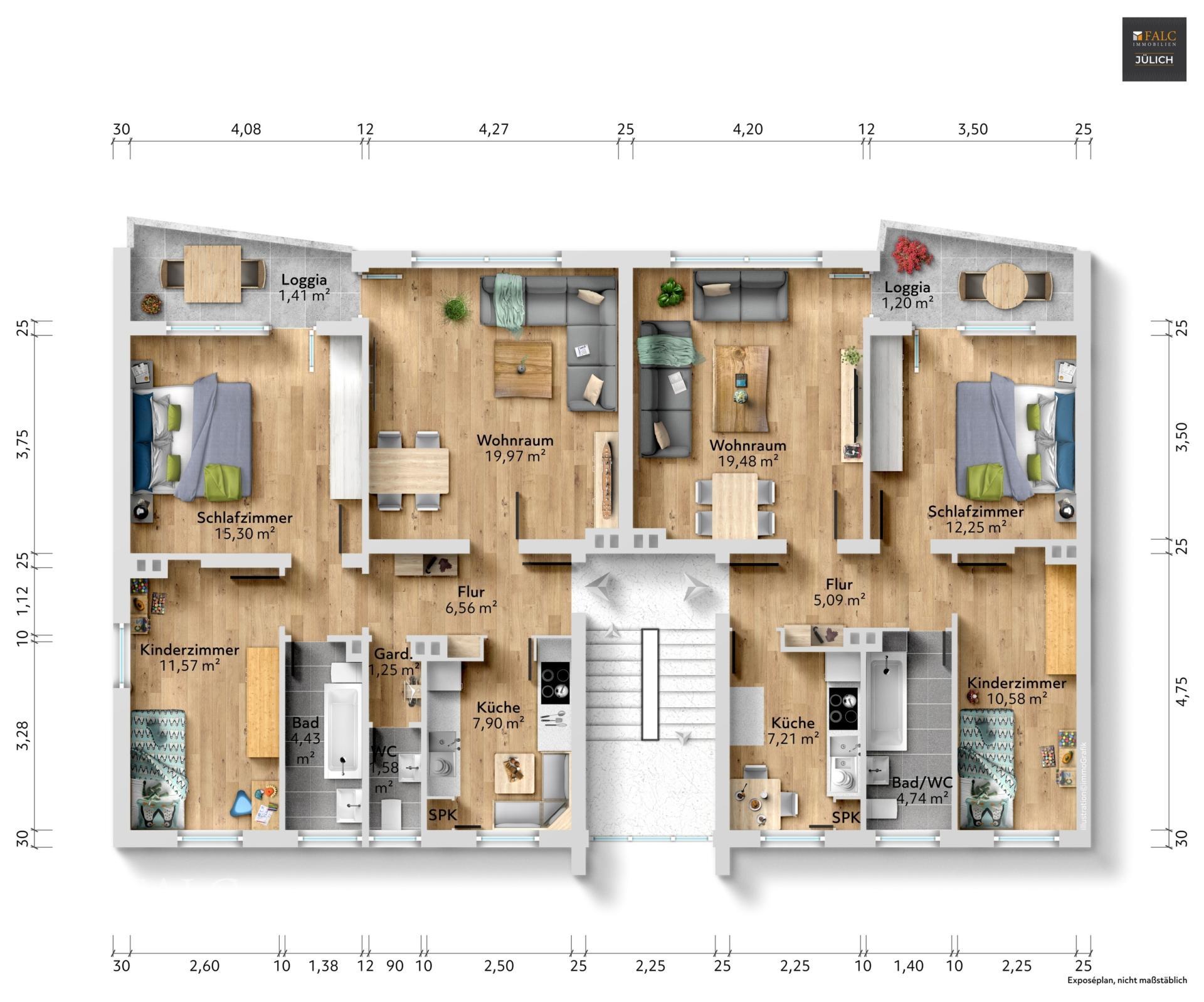 Grundriss einer Etage