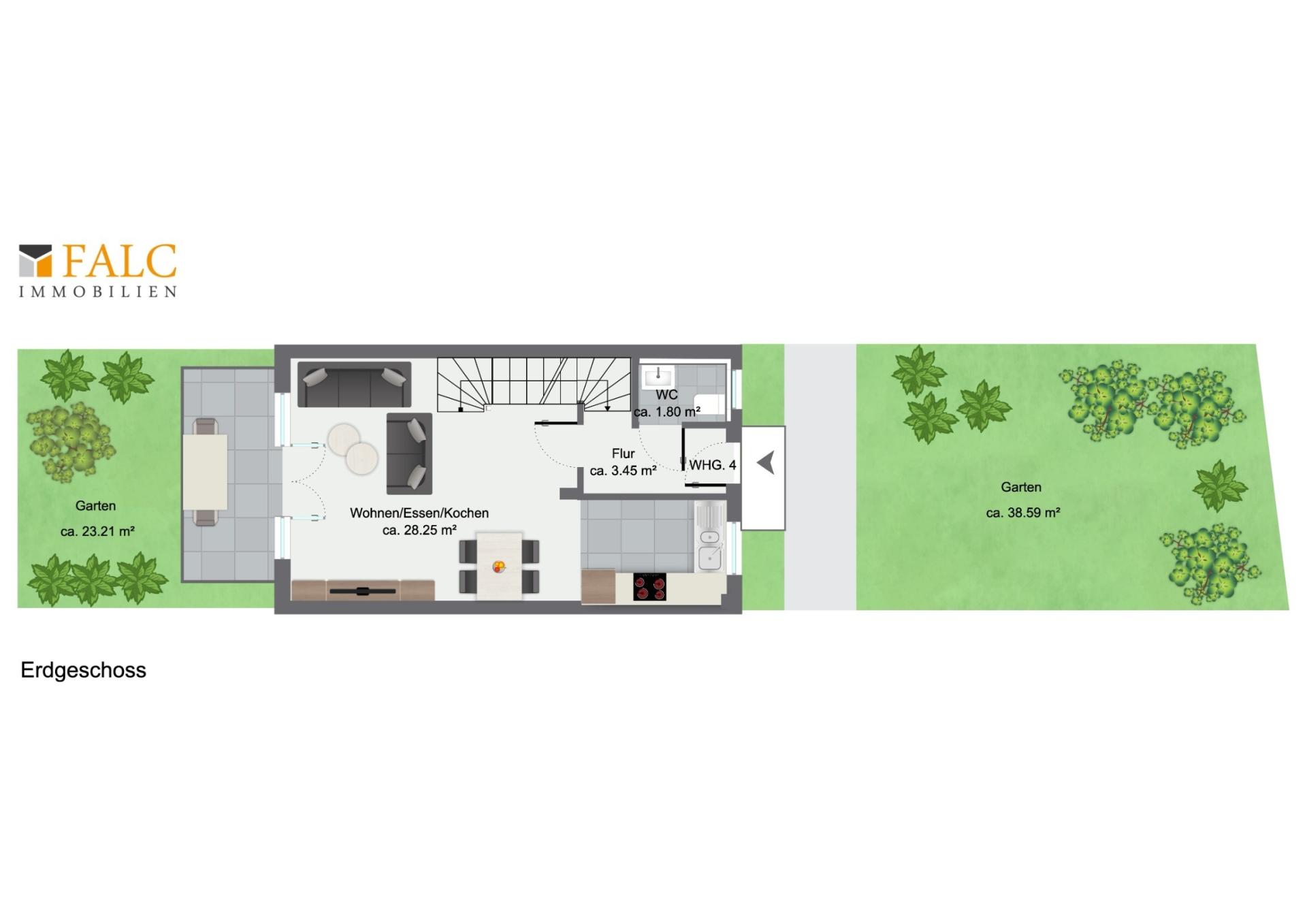 Erdgeschoss mit Garten