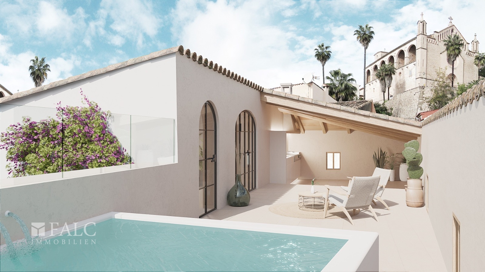 Dachterrasse mit Pool Rendering