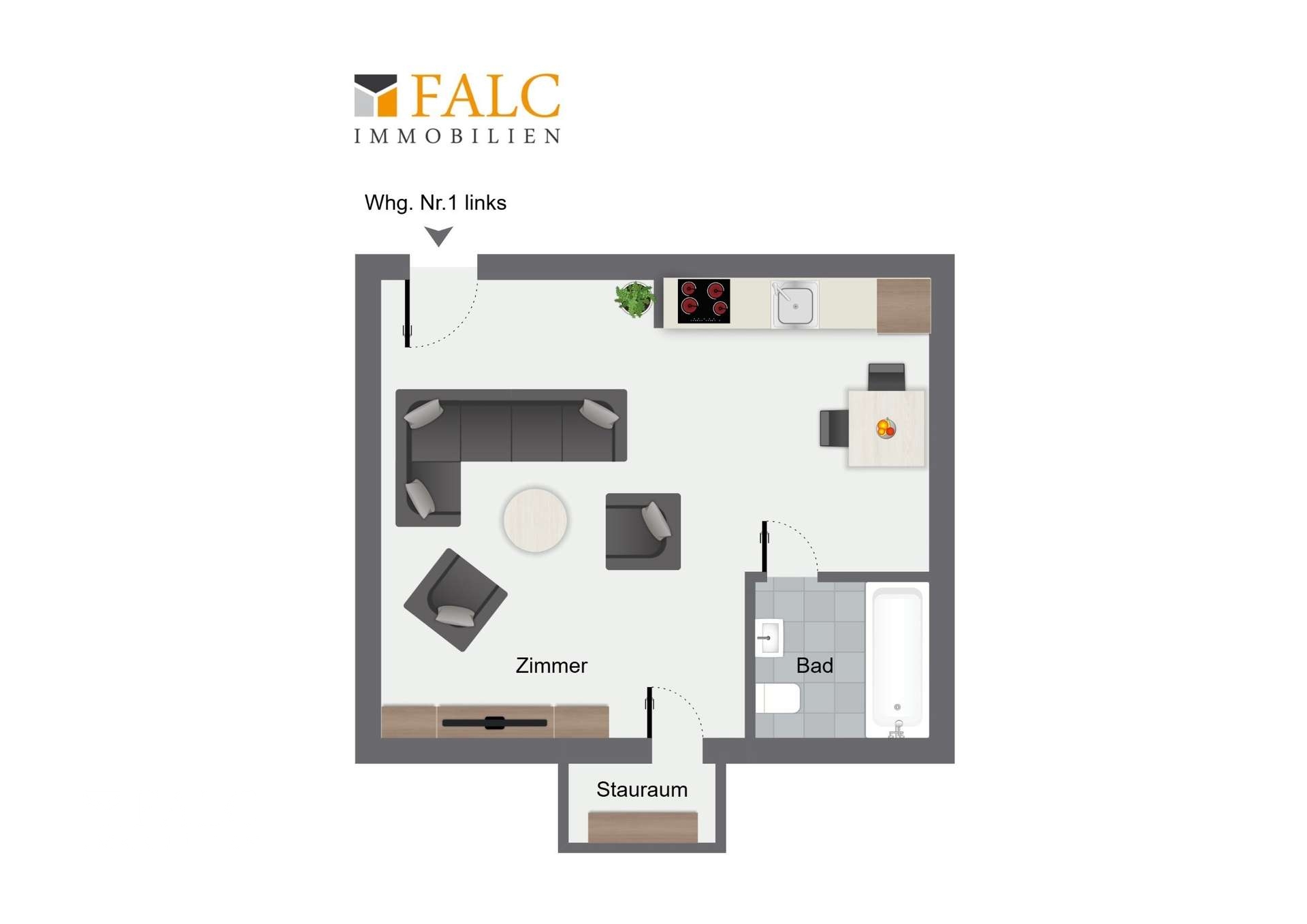 Grundriss Whg. unten Expo