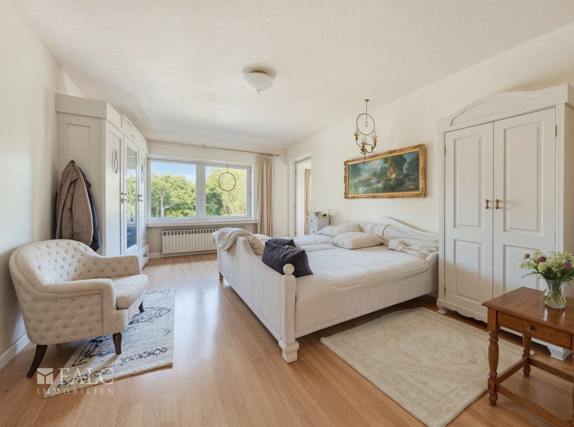 Schlafzimmer DG - Wohnzimmer, Landhaus - (KI generiert)