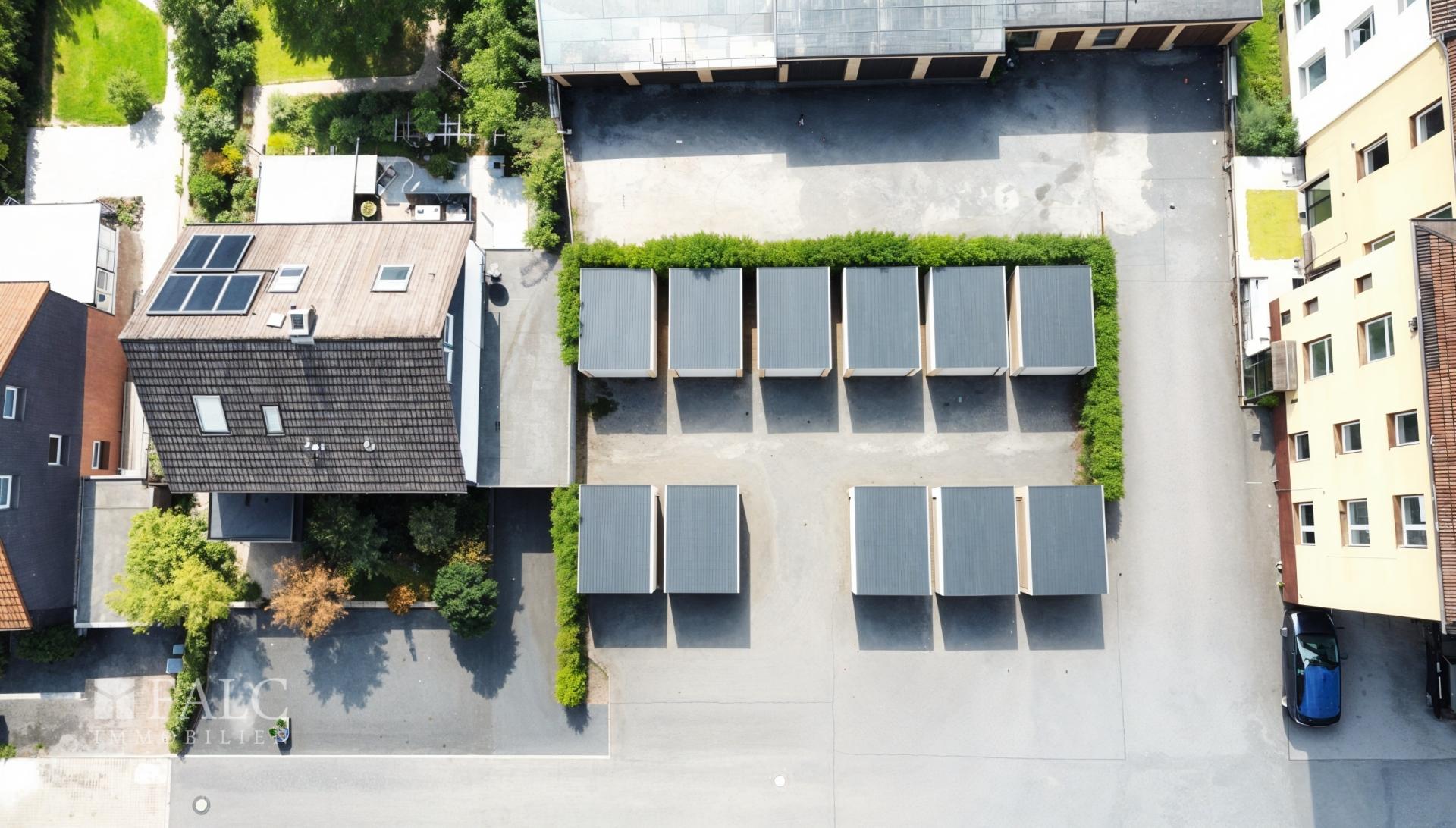 Draufsicht Grundstück - Vorschlag Bebauung (KI generiert)