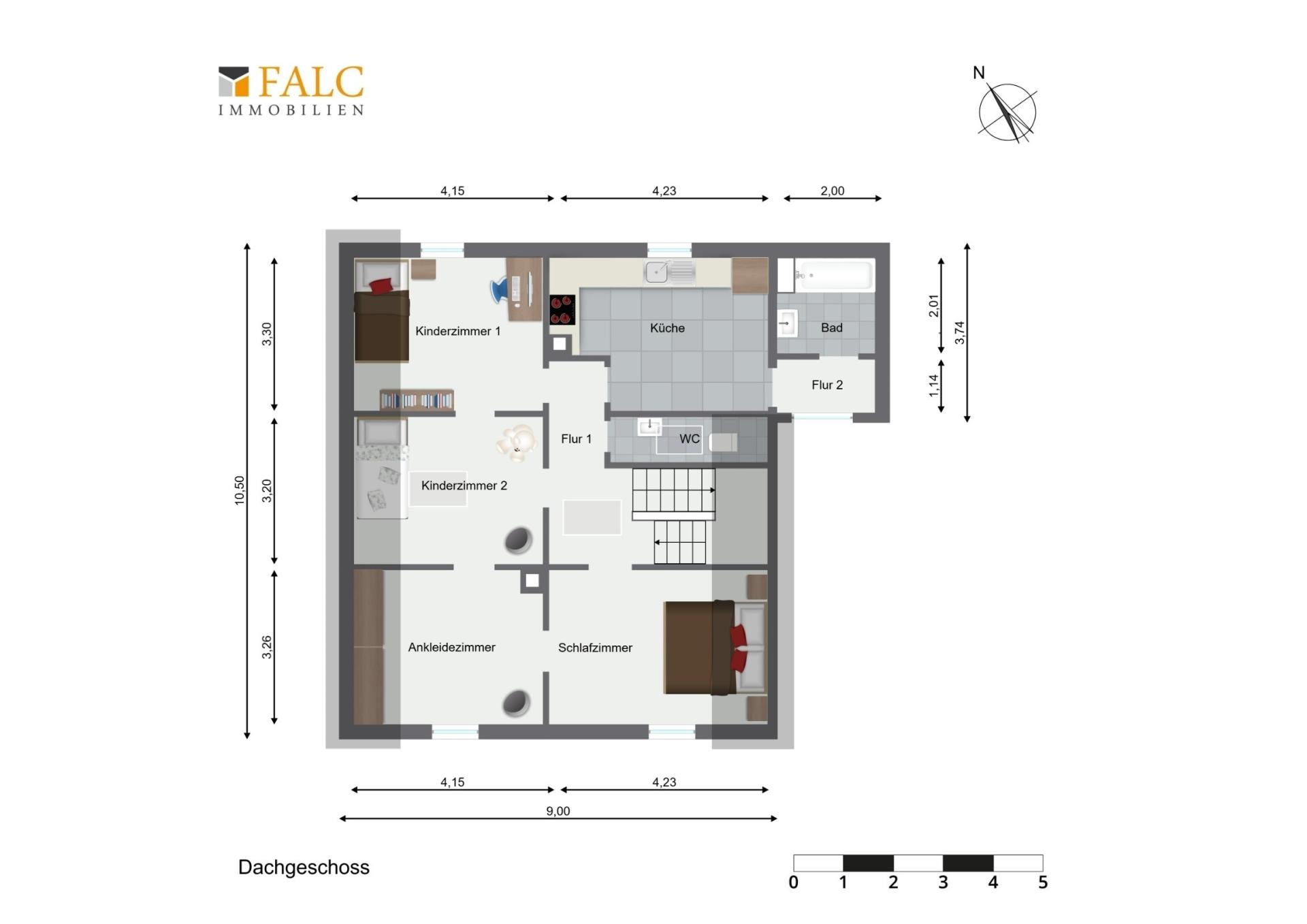 Dachgeschoss als Schlafräume