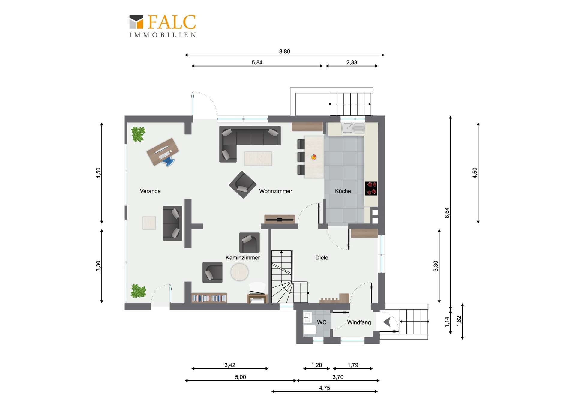 Erdgeschoss Haupthaus