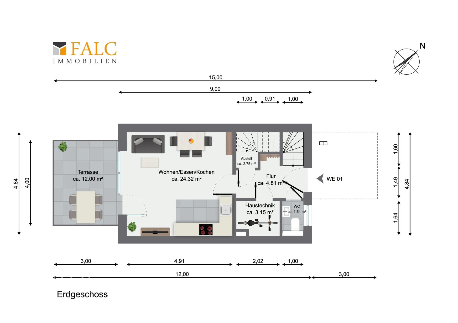 Grundriss Erdgeschoss WE01