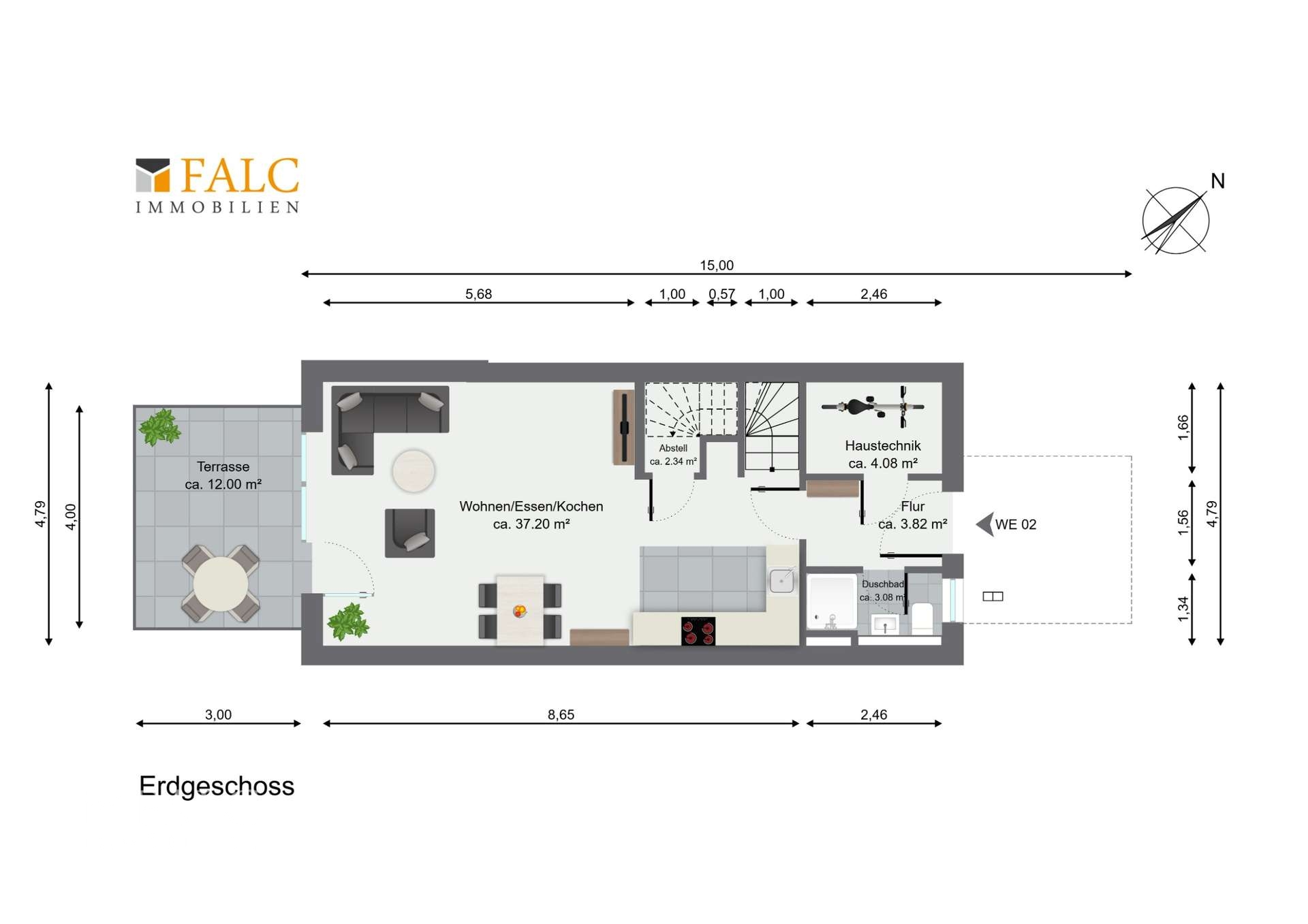 Grundriss Erdgeschoss WE02