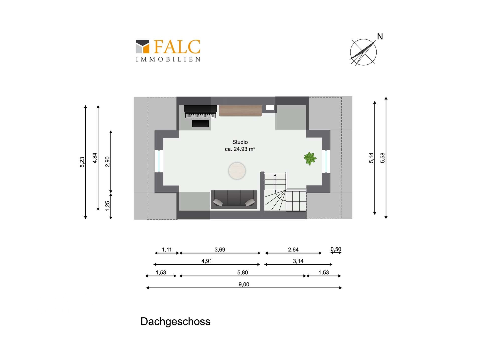 Grundriss Dachgeschoss WE05