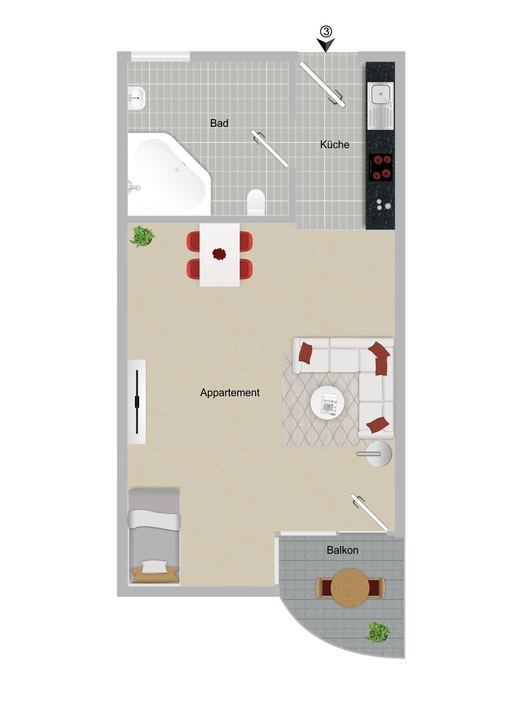 Grundriss 1.OG - Whg. 3