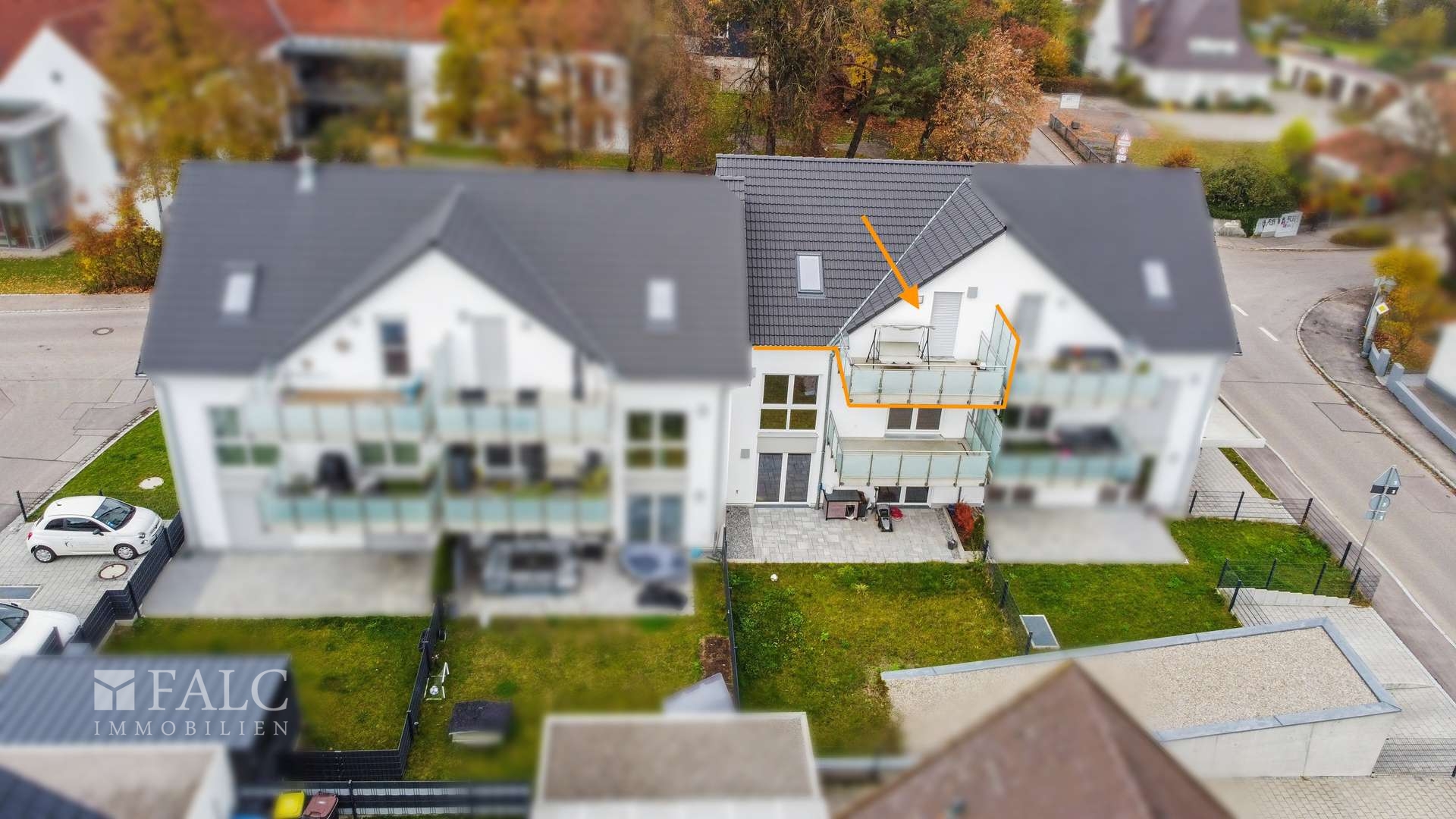 Außenansicht mit Markierung DG