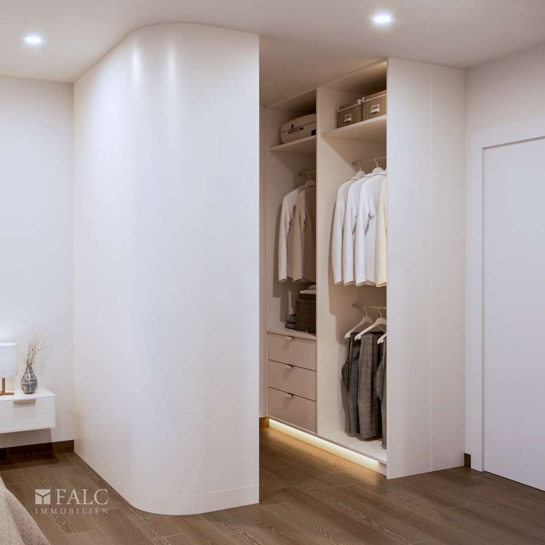 Kleiderabteil im Schlafzimmer