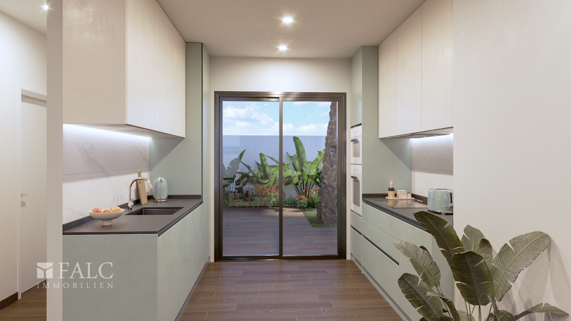 Offene Küche zur Terrasse