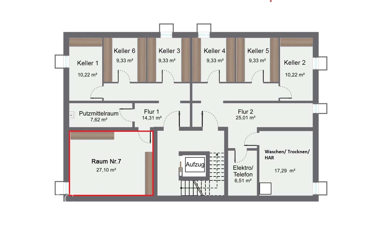 Grundriss Kellerraum