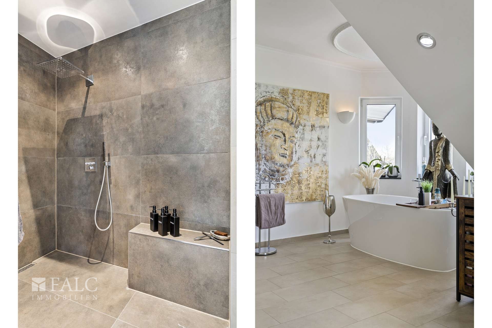 OG Dusche und Badewannenansicht