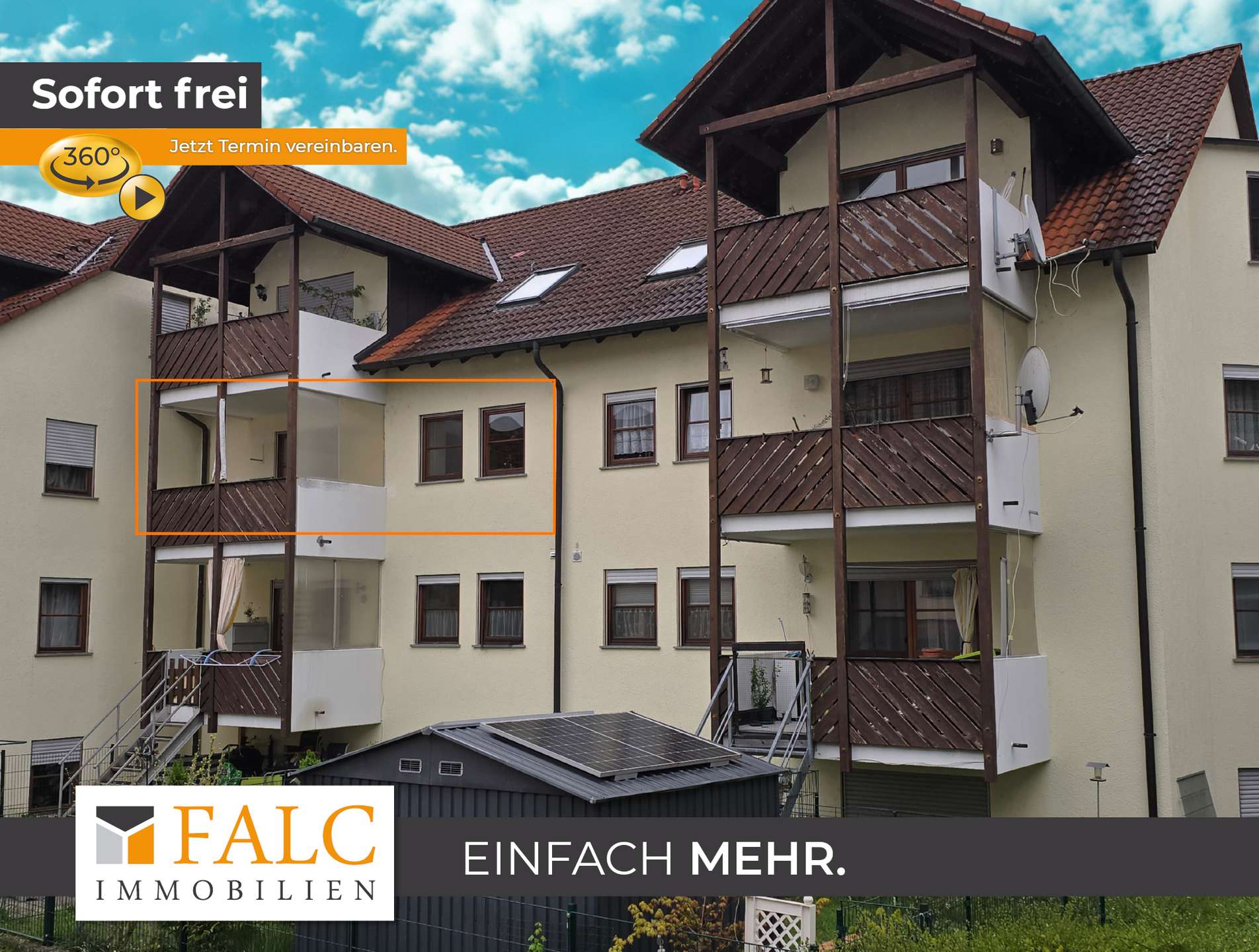 Ansicht von der Hausrückseite mit Balkon 2