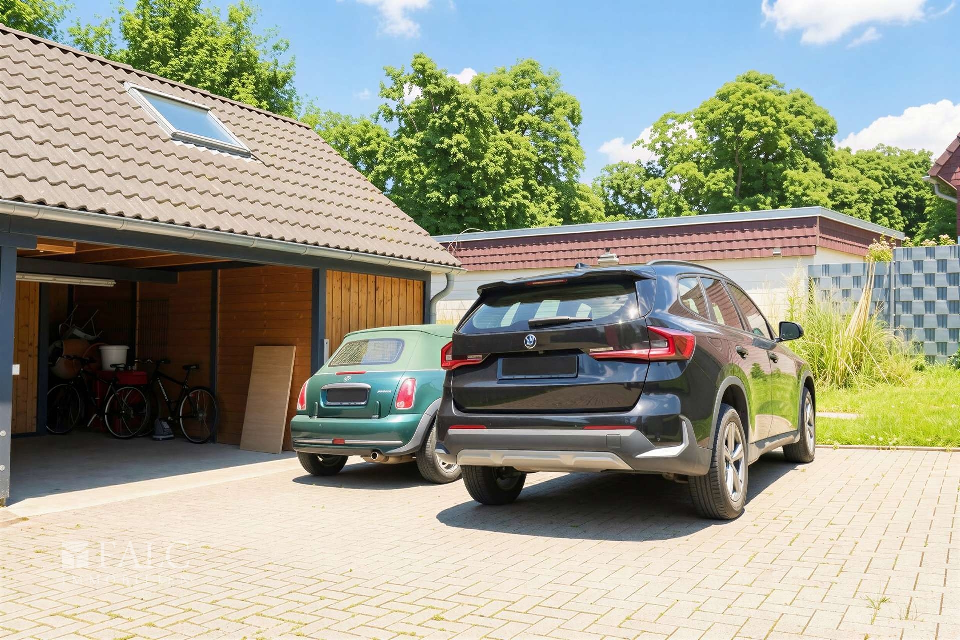Garage und Stellplatz - (KI generiert)